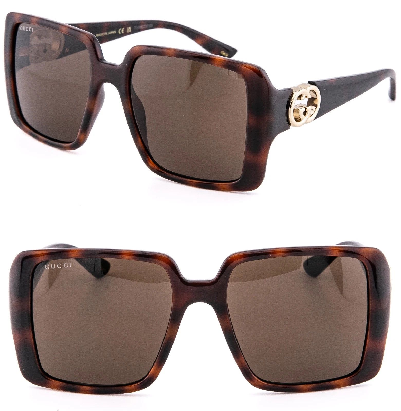 Gucci GUCCI GG1692S Brown Geometric 1692 Fashion Sunglasses 002 Size ONE SIZE - 1 Thumbnail