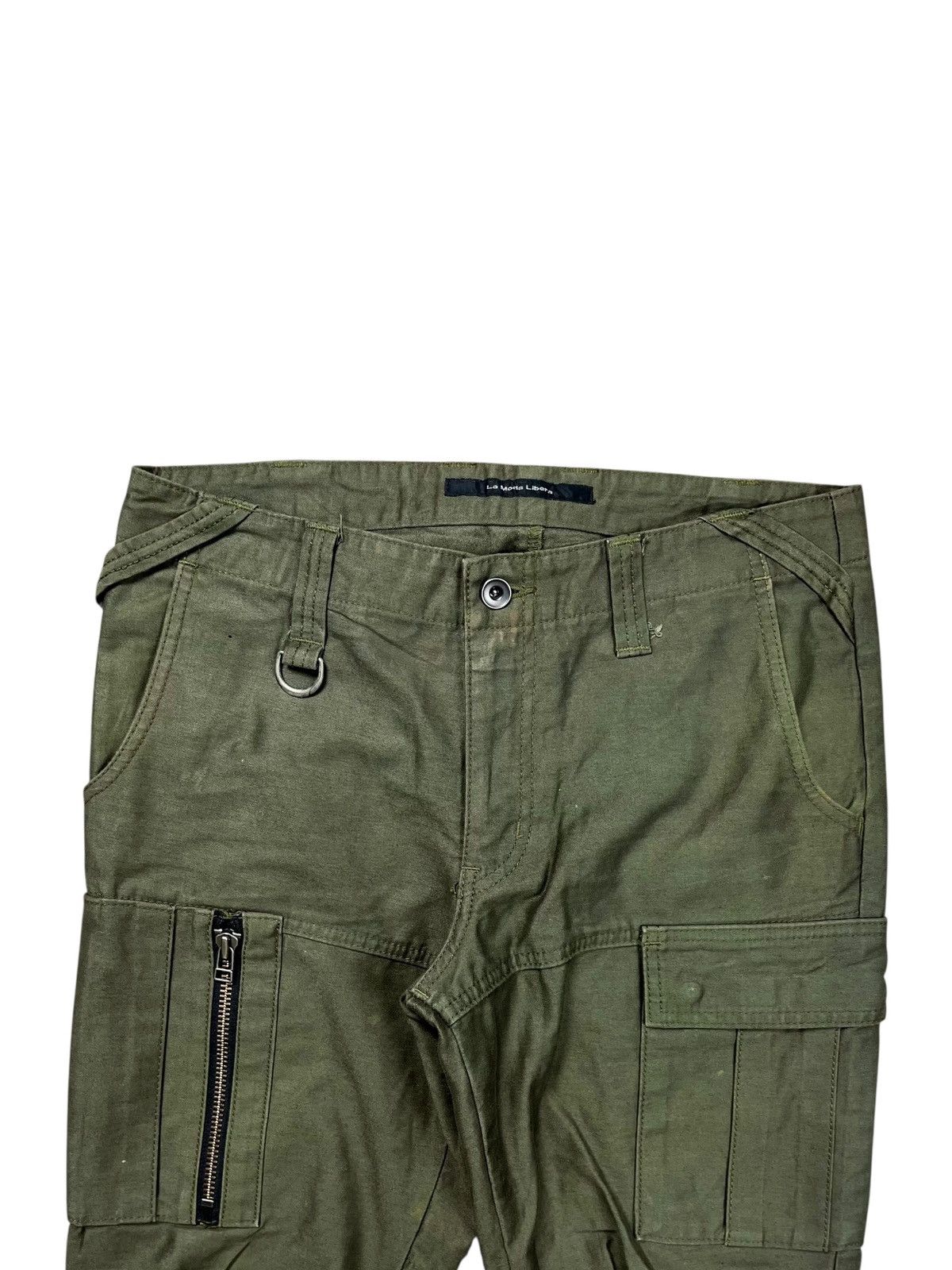 If Six Was Nine 2000s La Moda Libera - Bondage Flared Cargo Pants Size US 29 - 7 Thumbnail