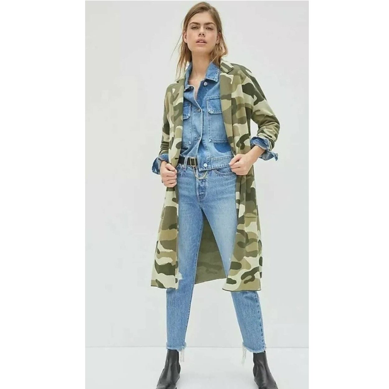Anthropologie New Anthropologie Maeve Kieran Sweater Coat $158 SMALL Camo Size S / US 4 / IT 40 - 4 Thumbnail