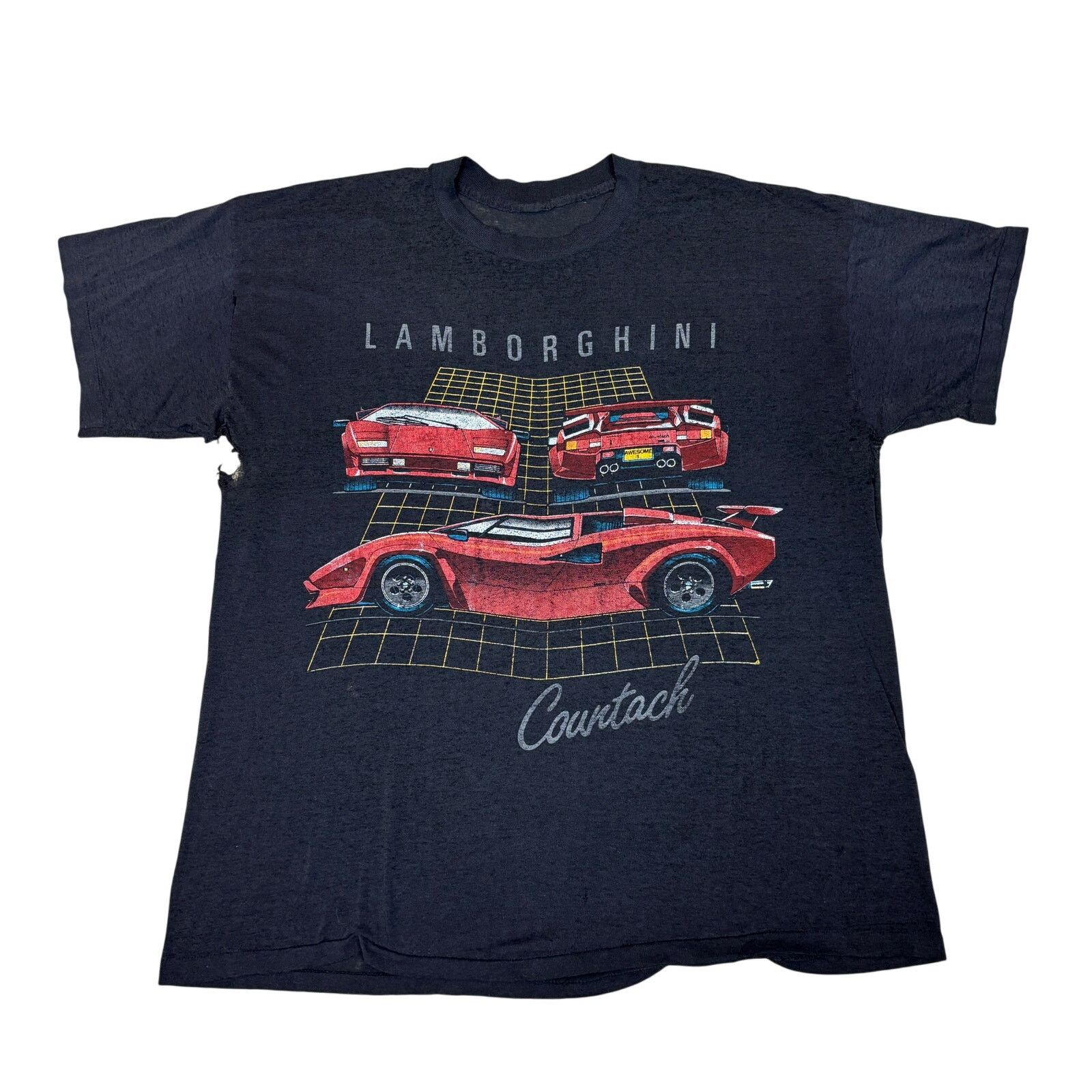 Lamborghini × Vintage Vintage 80s Lamborghini Countach Paper Thin Shirt Men's XL Size US XL / EU 56 / 4 - 1 Thumbnail
