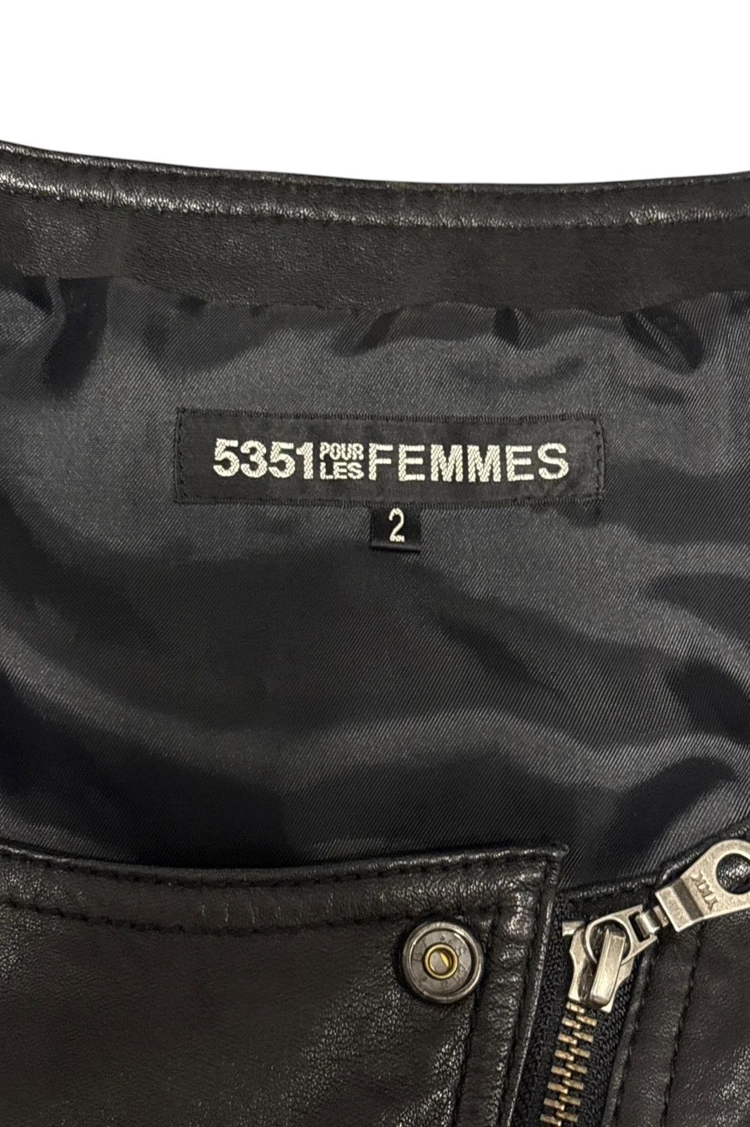 5351 POUR LES FEMMES 5351 Pour Les Femmes asymmetric lambskin leather jacket Size XS / US 0-2 / IT 36-38 - 3 Thumbnail