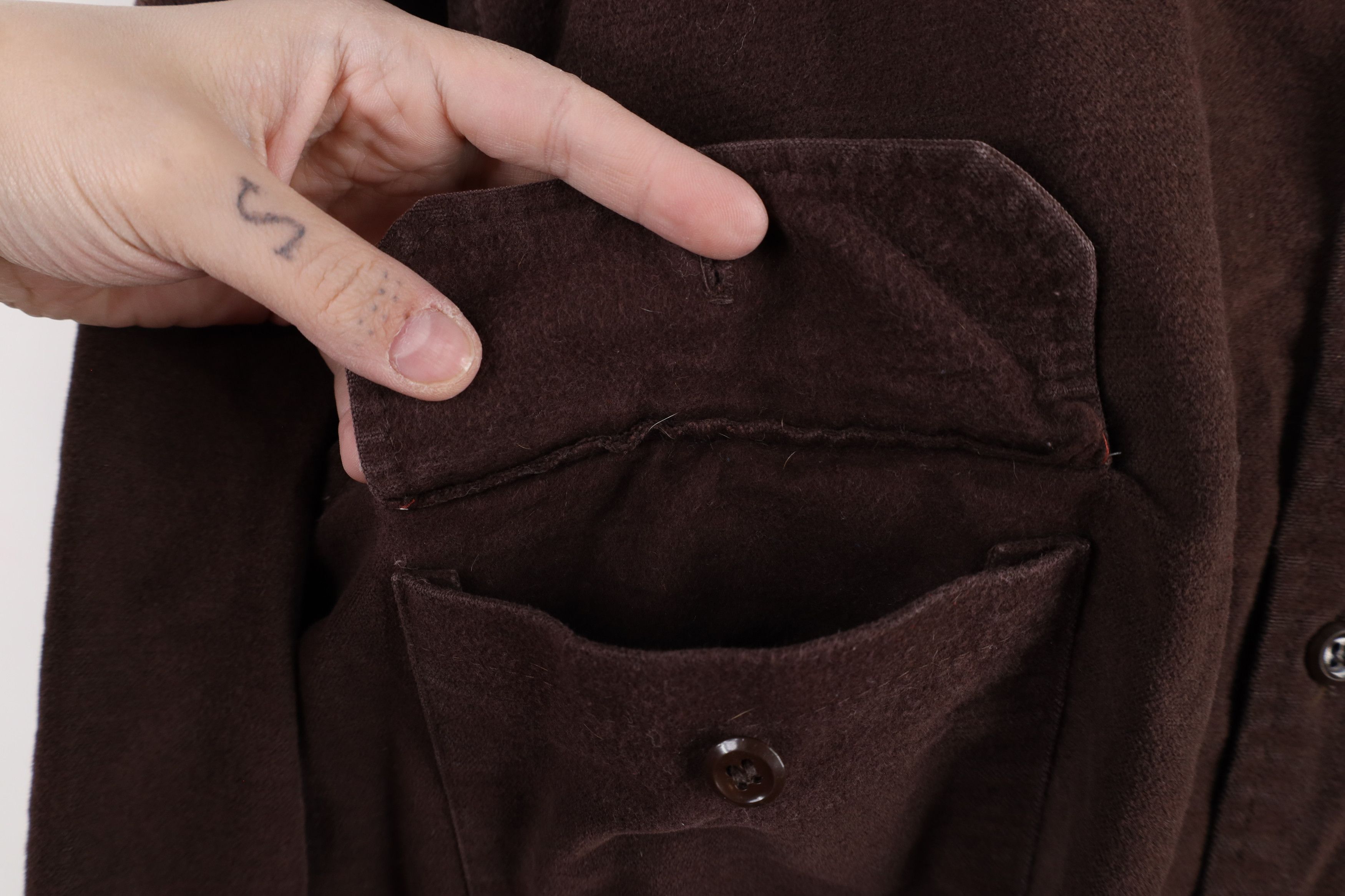 Vintage × Woolrich Woolen Mills Vintage 70s Woolrich Chamois Cloth Button Shirt Brown USA Size US XXL / EU 58 / 5 - 8 Thumbnail