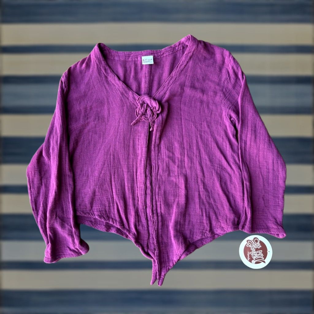 Vintage VINTAGE Oh My Gauze Blouse Tunic Top 3/4 Sleeve V-Neck Plum 100% Cotton Size 2 Womens Menus Girls Size XS / US 0-2 / IT 36-38 - 1 Thumbnail