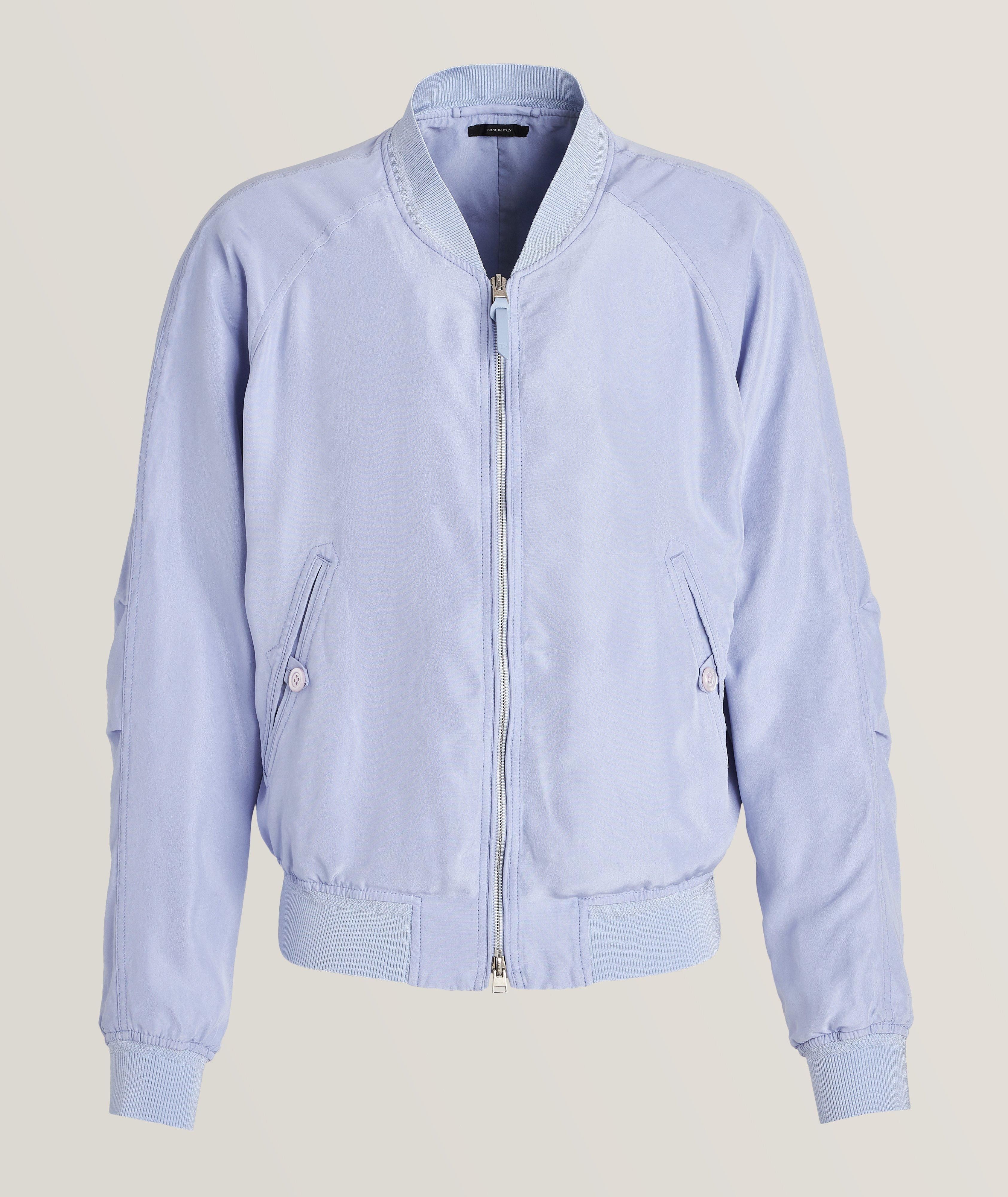 image of Tom Ford O1W1Db10124 Bomber Jacket In Light Blue, Men's (Size Small)