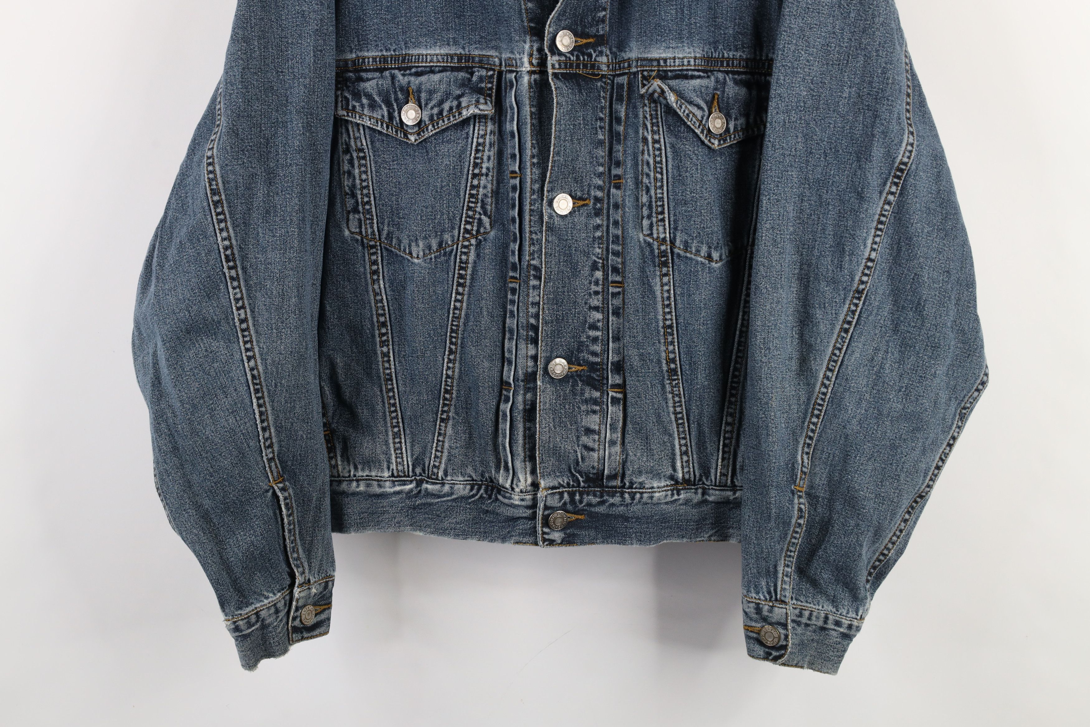 Gap × Vintage Vintage 90s Gap Denim Jean Trucker Jacket Blue Cotton Size US M / EU 48-50 / 2 - 3 Thumbnail