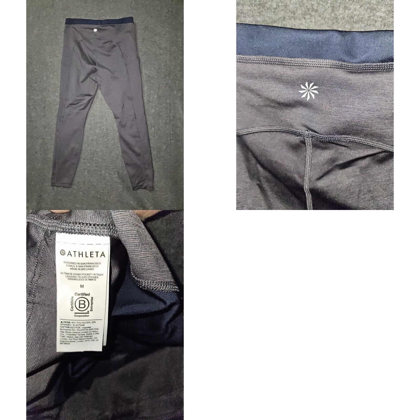 Athleta Athleta Leggings Womens Medium Gray Ultimate Stash Pocket 7/8 Tight Athletic Size 32" / US 10 / IT 46 - 8 Thumbnail