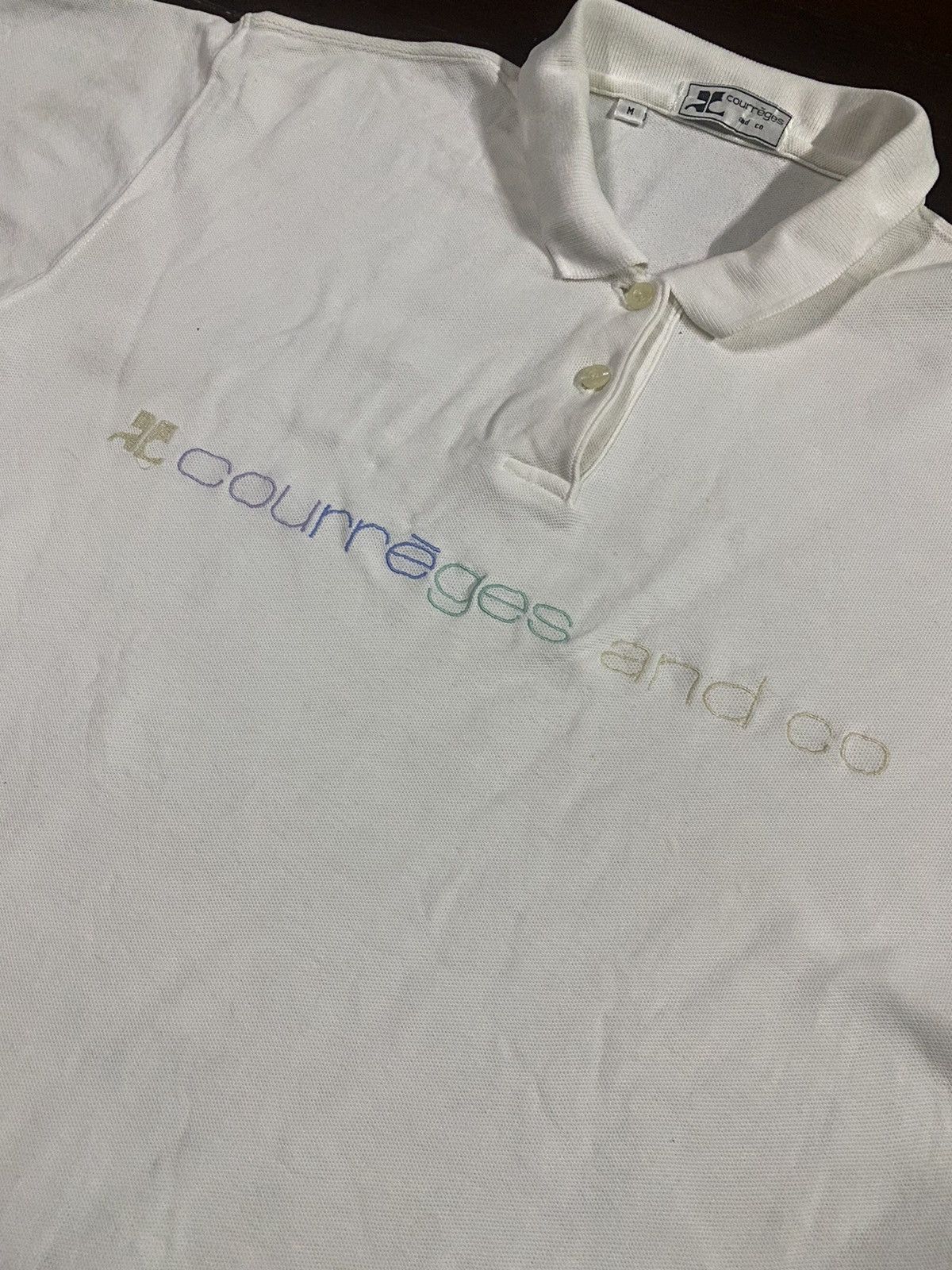 Andre Courreges Vintage Courreges big logo box logo polos Size US M / EU 48-50 / 2 - 6 Thumbnail