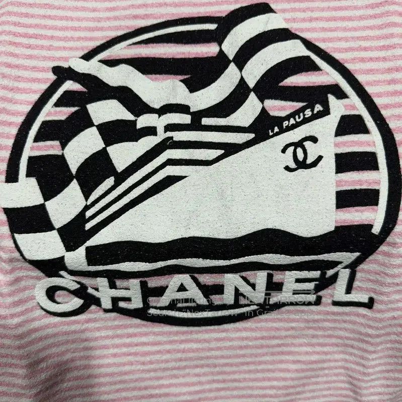 Chanel Chanel Pink Striped Cotton T-shirt . Size XS / US 0-2 / IT 36-38 - 4 Thumbnail