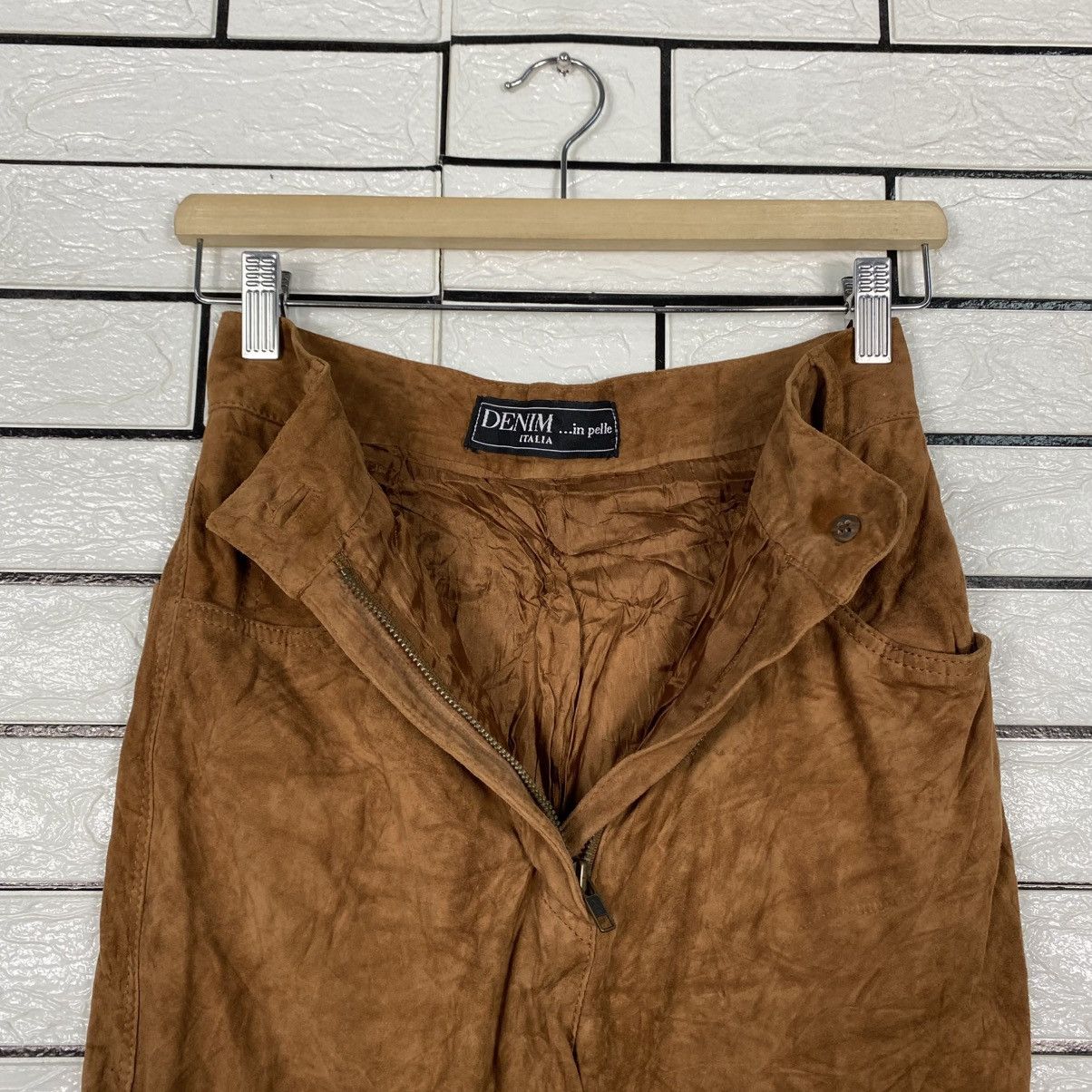 Vera Pelle Denim Intalia in Pelle Leather Biker Pants Pelle Pelle Size US 26 / EU 42 - 15 Thumbnail