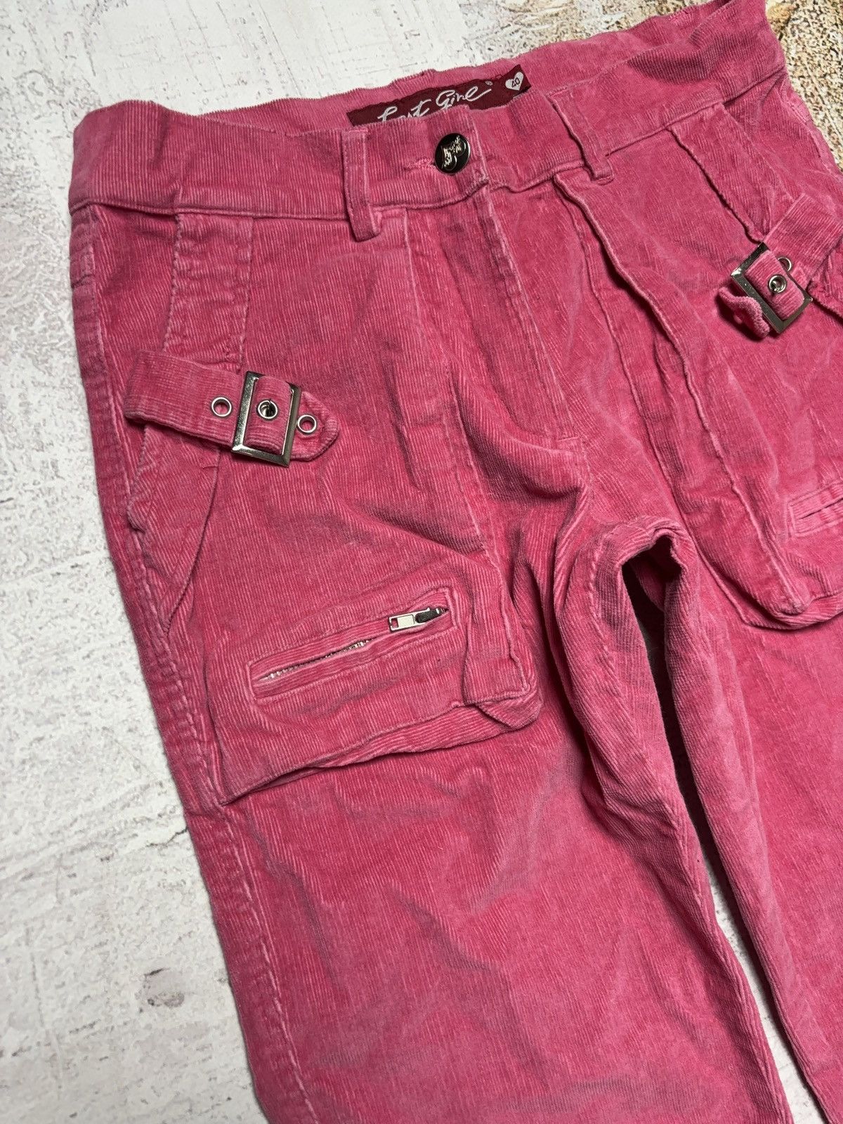 Vintage Vintage Flared Barbie Glamour Belted Velveteen Pants y2k Size 27" / US 4 / IT 40 - 4 Thumbnail