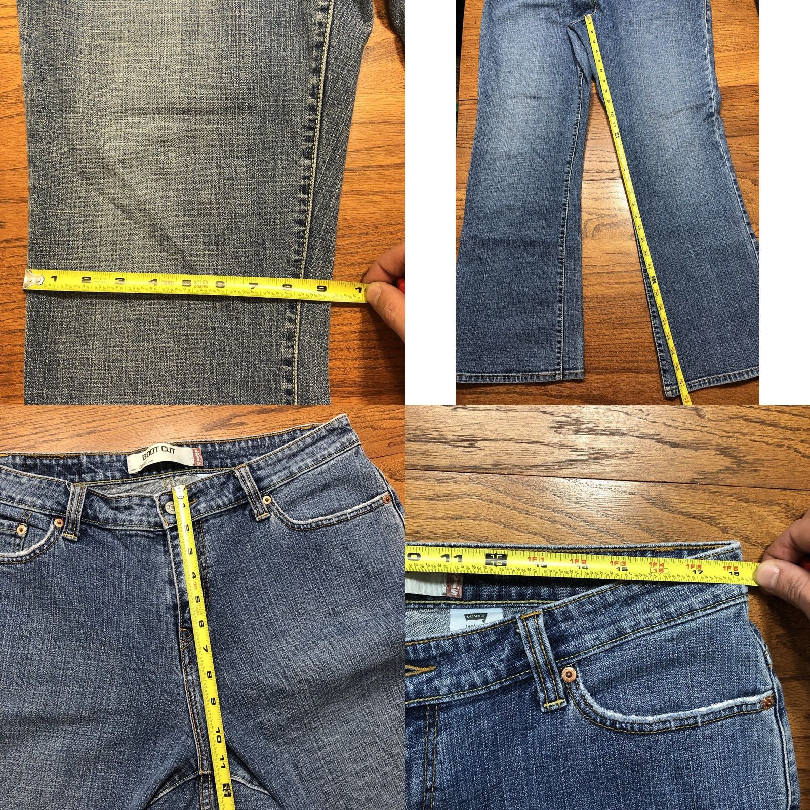 Levi's VINTAGE Levis 515 Womens Jeans Bootcut Blue Denim 16M 31.5 Inseam Western 90s Size 38" / US 16 / IT 52 - 8 Thumbnail