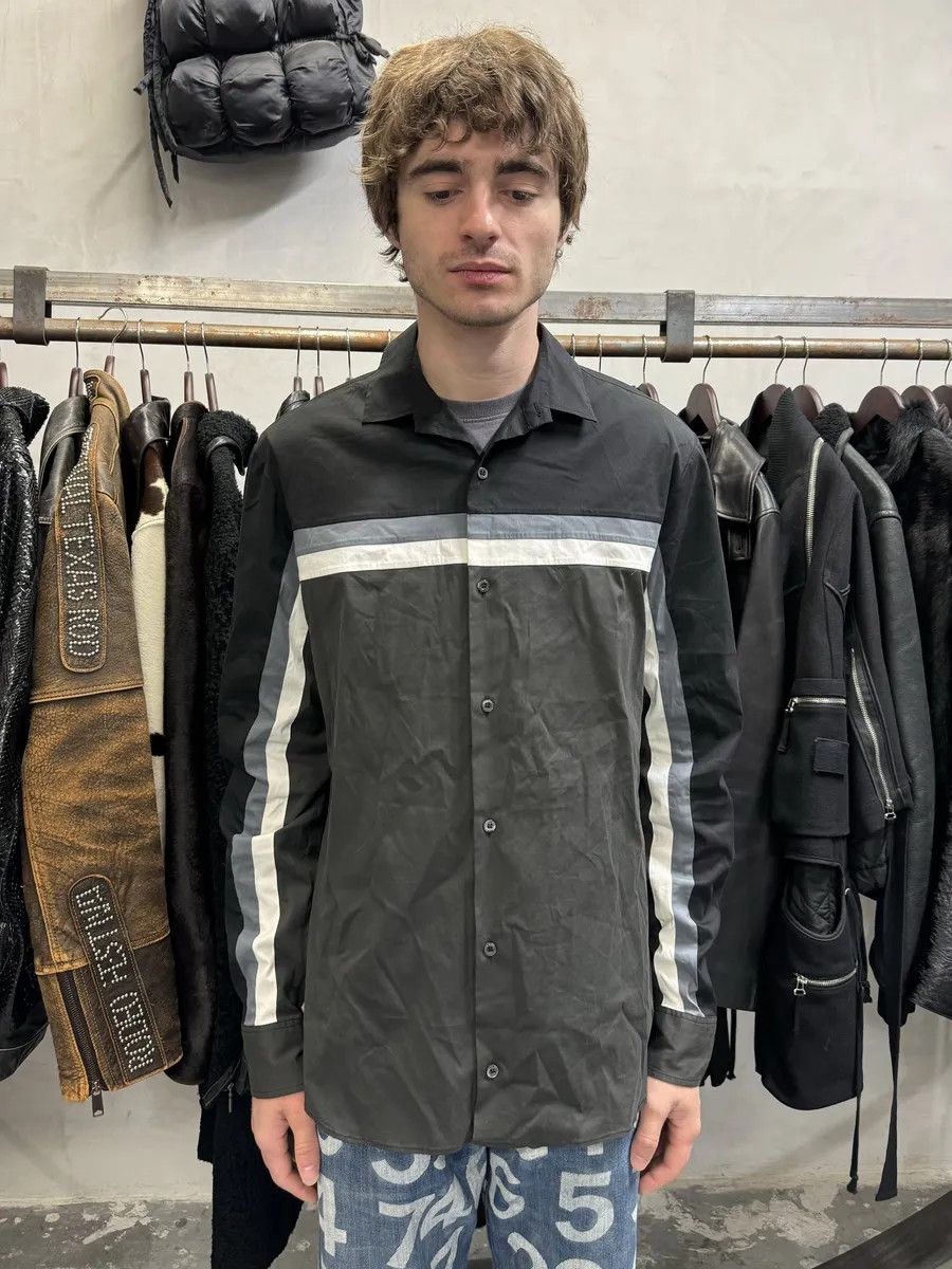 Prada SS2008 Prada Lined Black Grey Shirt Size US M / EU 48-50 / 2 - 9 Thumbnail