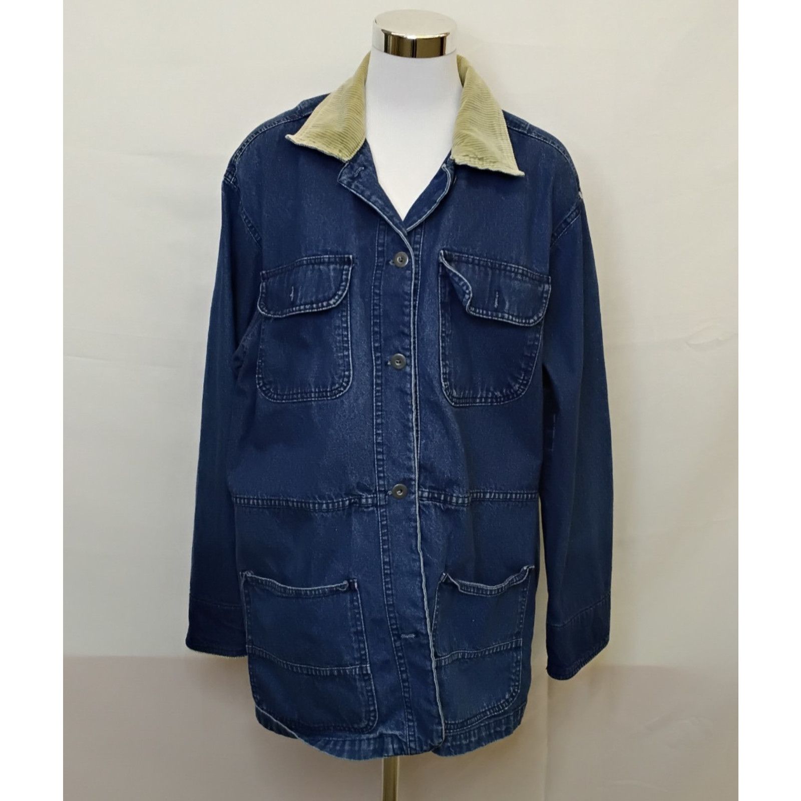Other French Navy Chore Coat Denim Jacket Women's L VTG USA Size L / US 10 / IT 46 - 2 Thumbnail