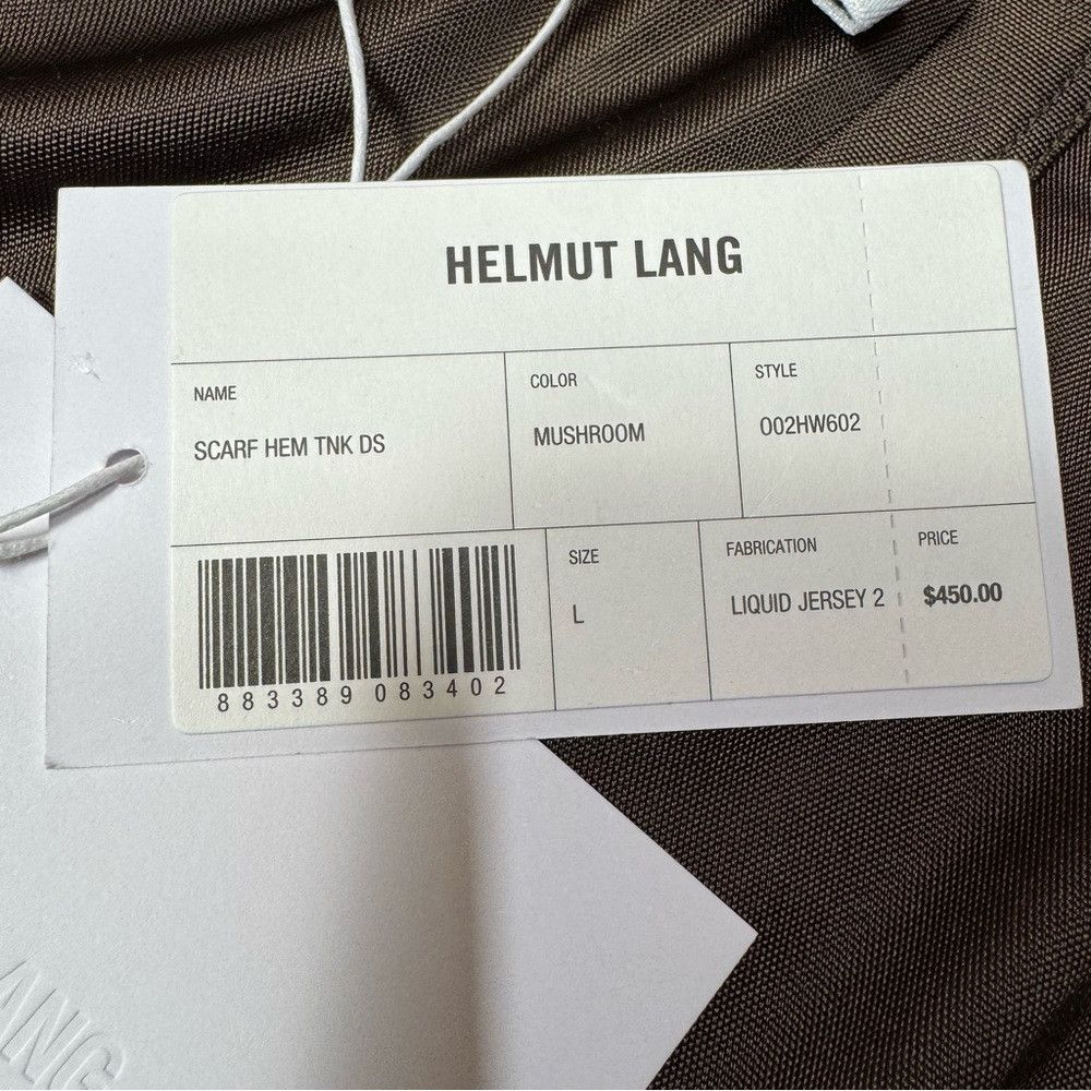 Helmut Lang NWT New $450 Helmut Lang Jersey Scarf Hem Tank High Low Mus Size L / US 10 / IT 46 - 7 Thumbnail
