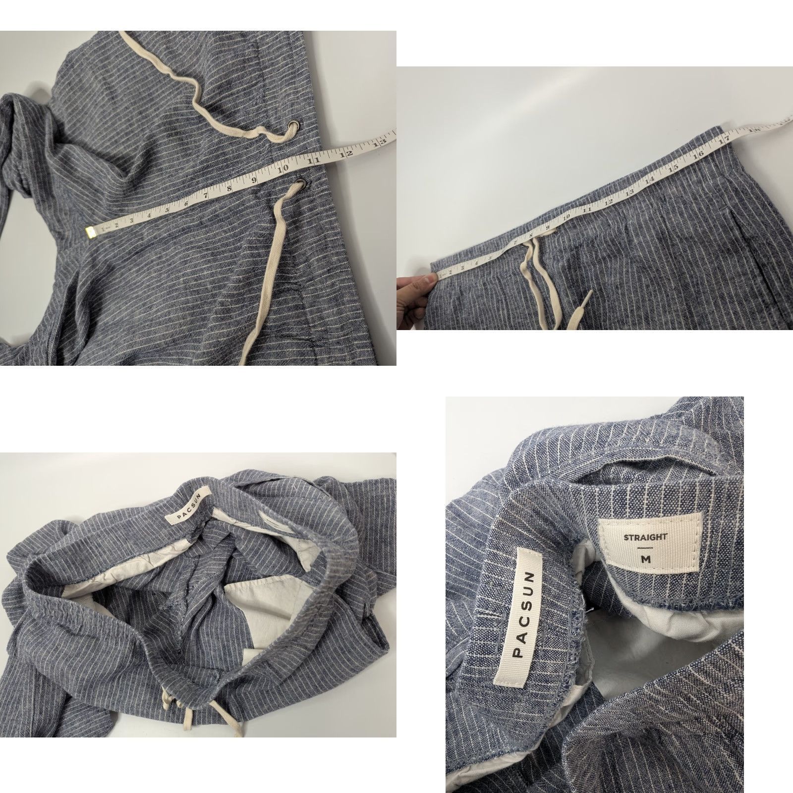 Pacsun Pacsun PinStriped Linen Blend Pants Chambrey Like Drawstring Casual Size Medium Size 32" / US 10 / IT 46 - 8 Thumbnail