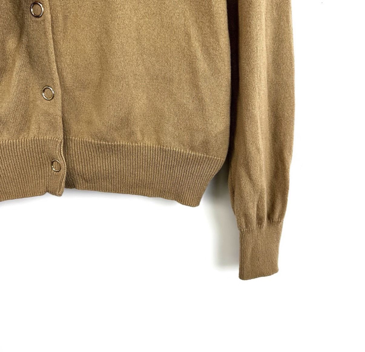 Burberry Burberry Camel Cashmere Cardigan with Scarf K12 Size L / US 10 / IT 46 - 5 Thumbnail