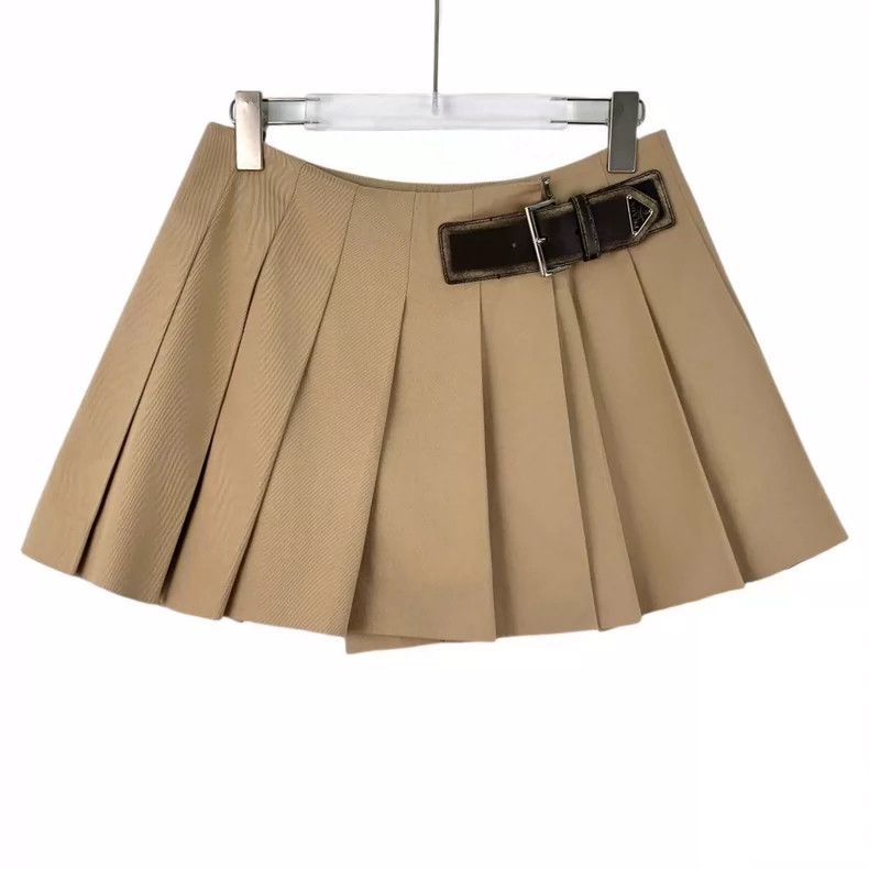 Prada Prada Brown triangle pleated skirt short skirt Size 25" / US 0 / IT 36 - 1 Thumbnail