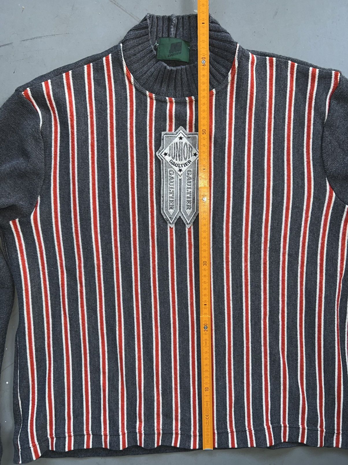 Jean Paul Gaultier Jean Paul Gaultier Junior 90s striped knit sweater with logo Size US XL / EU 56 / 4 - 9 Thumbnail