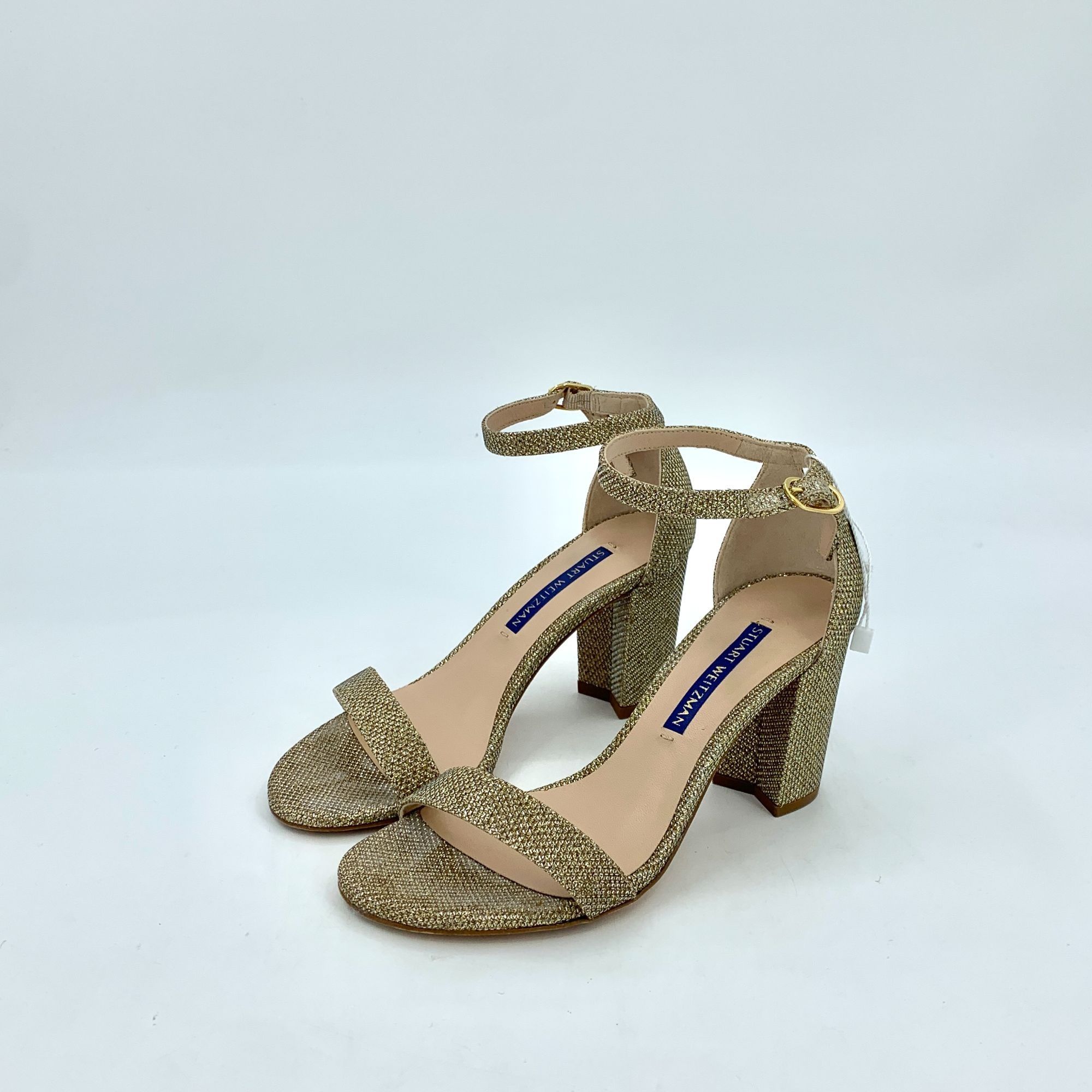 Stuart Weitzman Stuart Weitzman Gold Block Heel Ankle Strap Sandals (Size 34 Size US 4 / IT 34 - 1 Thumbnail