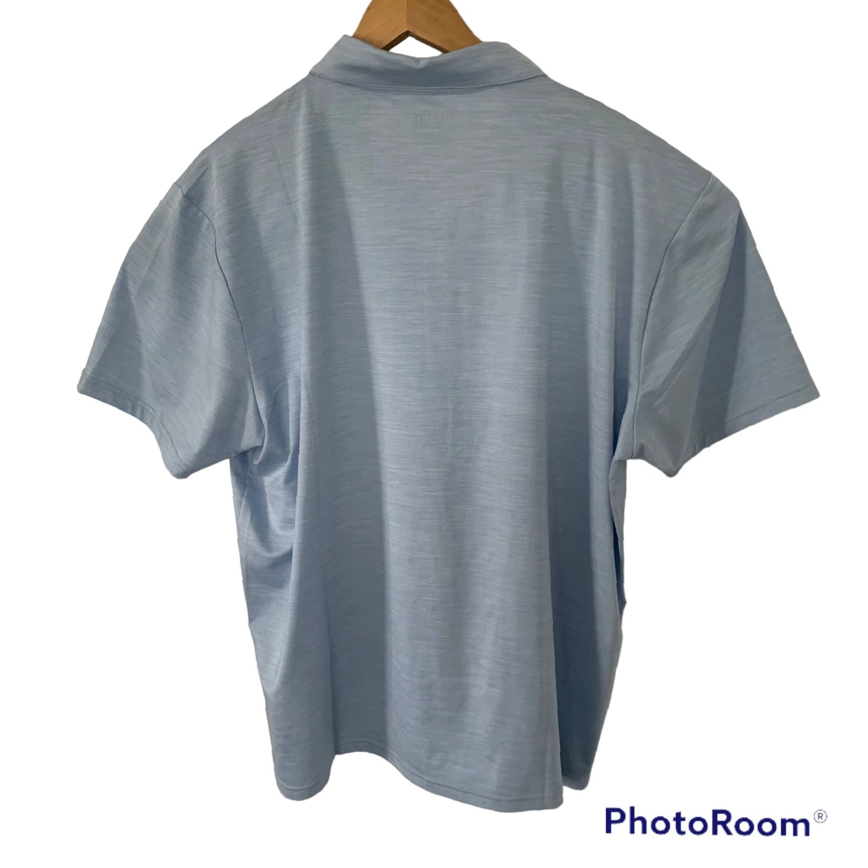 Vintage Quieti Mens XL Polo Shirt Blue Tonal Texture Performance Short-Sleeve Knit Shirt Size US XL / EU 56 / 4 - 5 Thumbnail