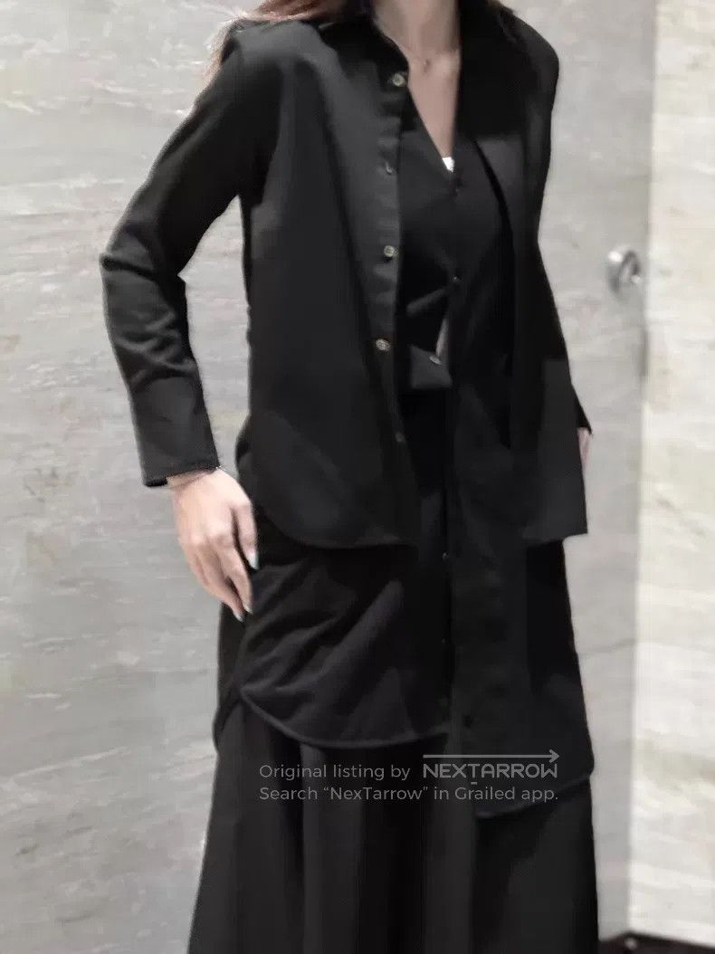 Yohji Yamamoto Yohji Yamamoto Double Paneled Wool Long Shirt Size US S / EU 44-46 / 1 - 8 Thumbnail
