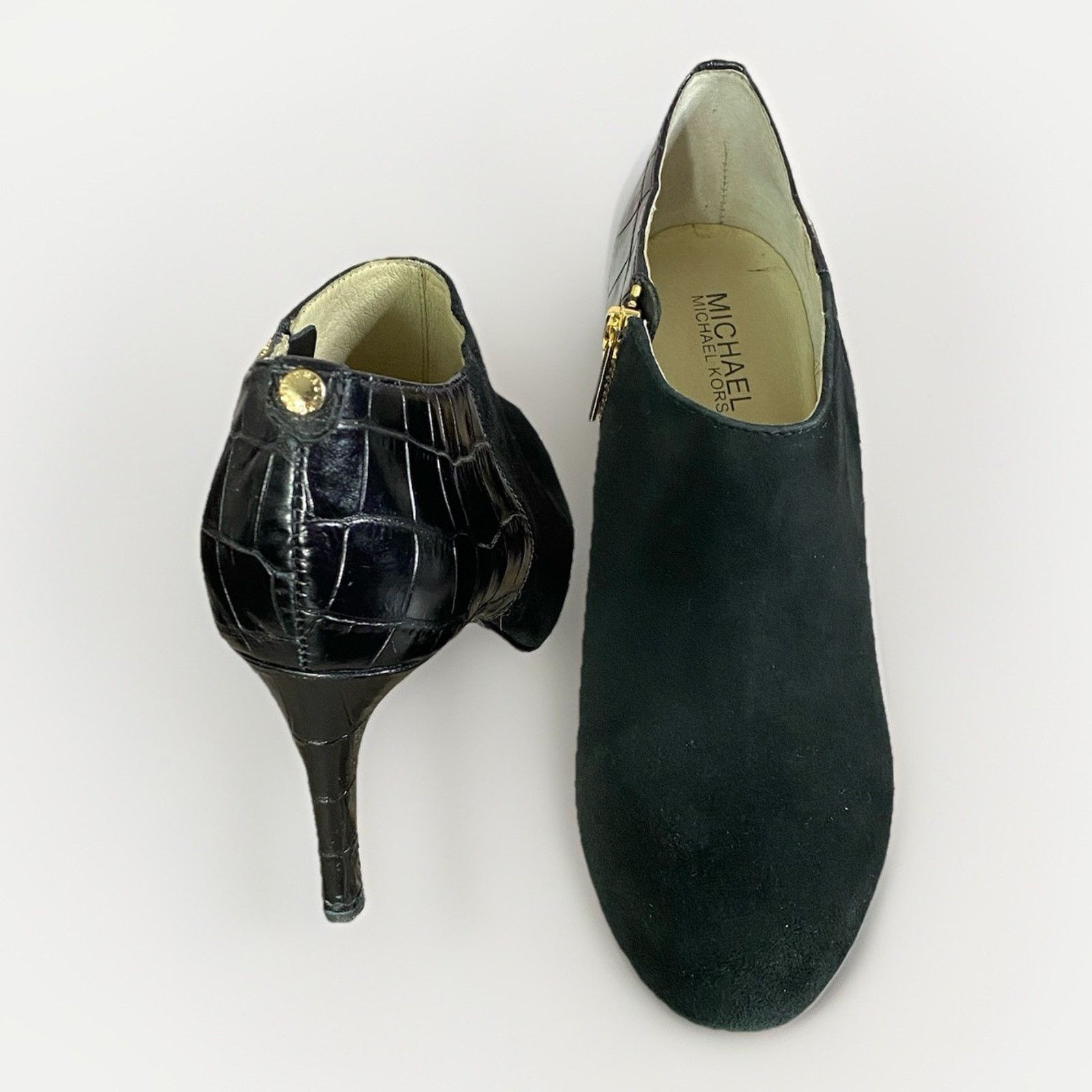 Michael Kors Michael Kors Women’s 8.5 Black Leather Suede BOOTIES Size US 8.5 / IT 38.5 - 2 Thumbnail