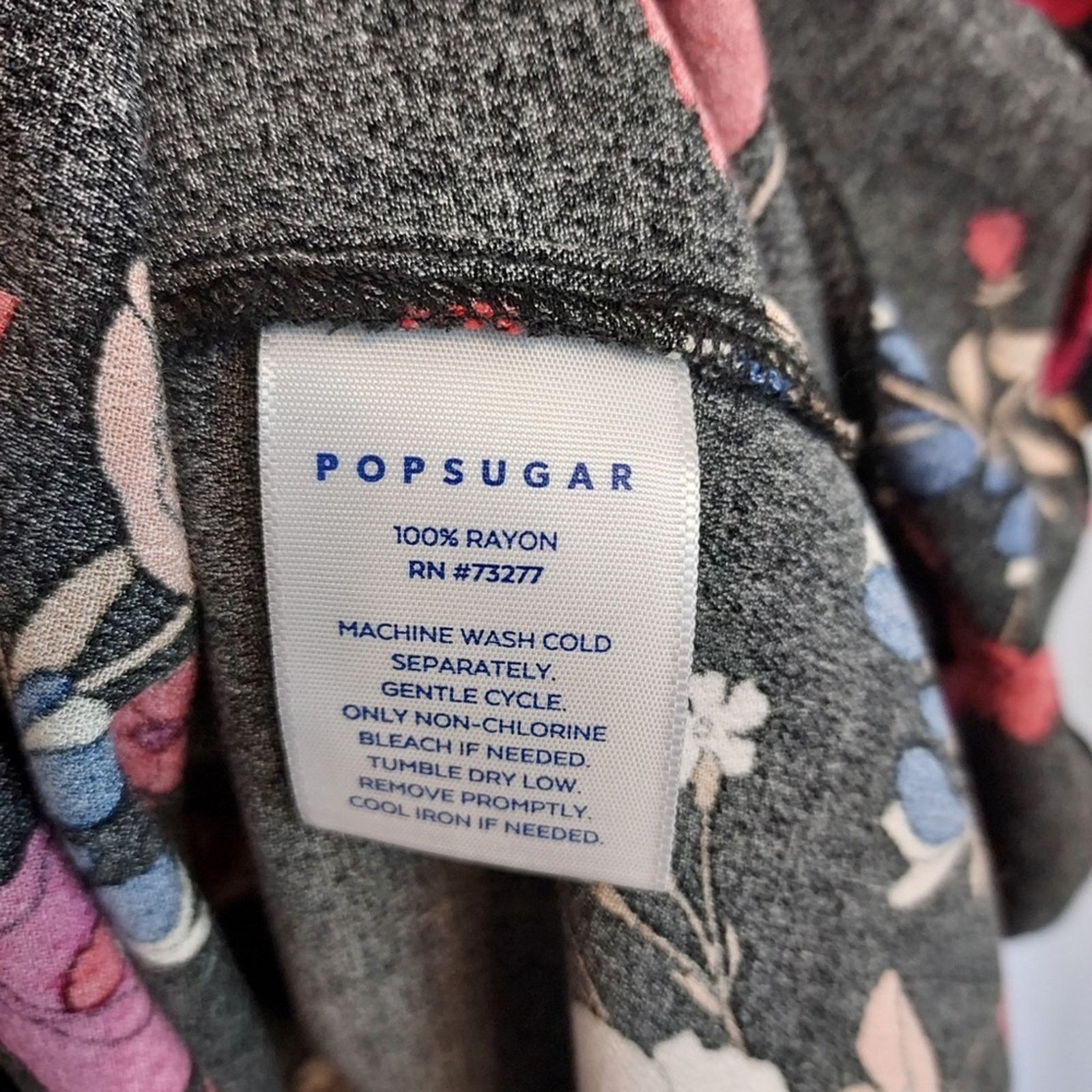 Other POPSUGAR Black Red Multicolor Floral Flowy Tunic Mini Dress Size XXL / US 16-18 / IT 52-54 - 5 Thumbnail