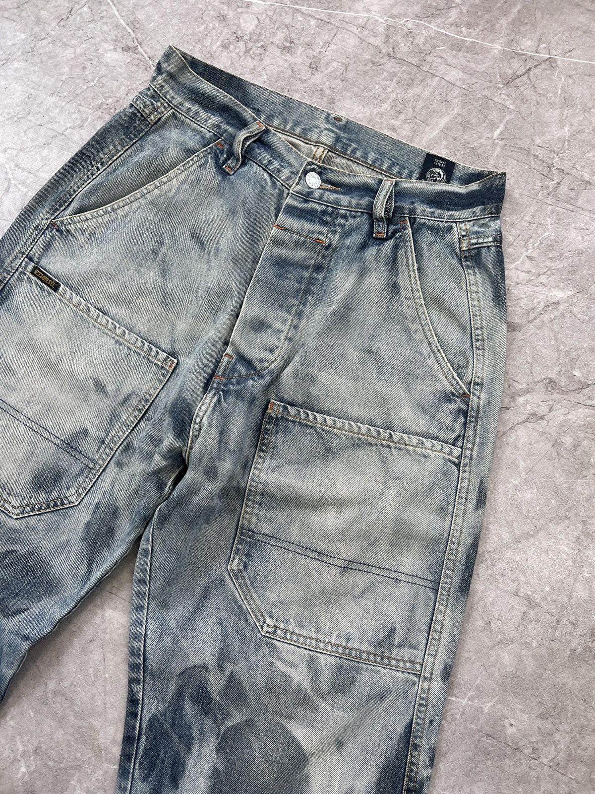 Designer × Diesel Vintage 90s diesel carpenter cargo washed pants Shirts y2k Size US 29 - 4 Thumbnail