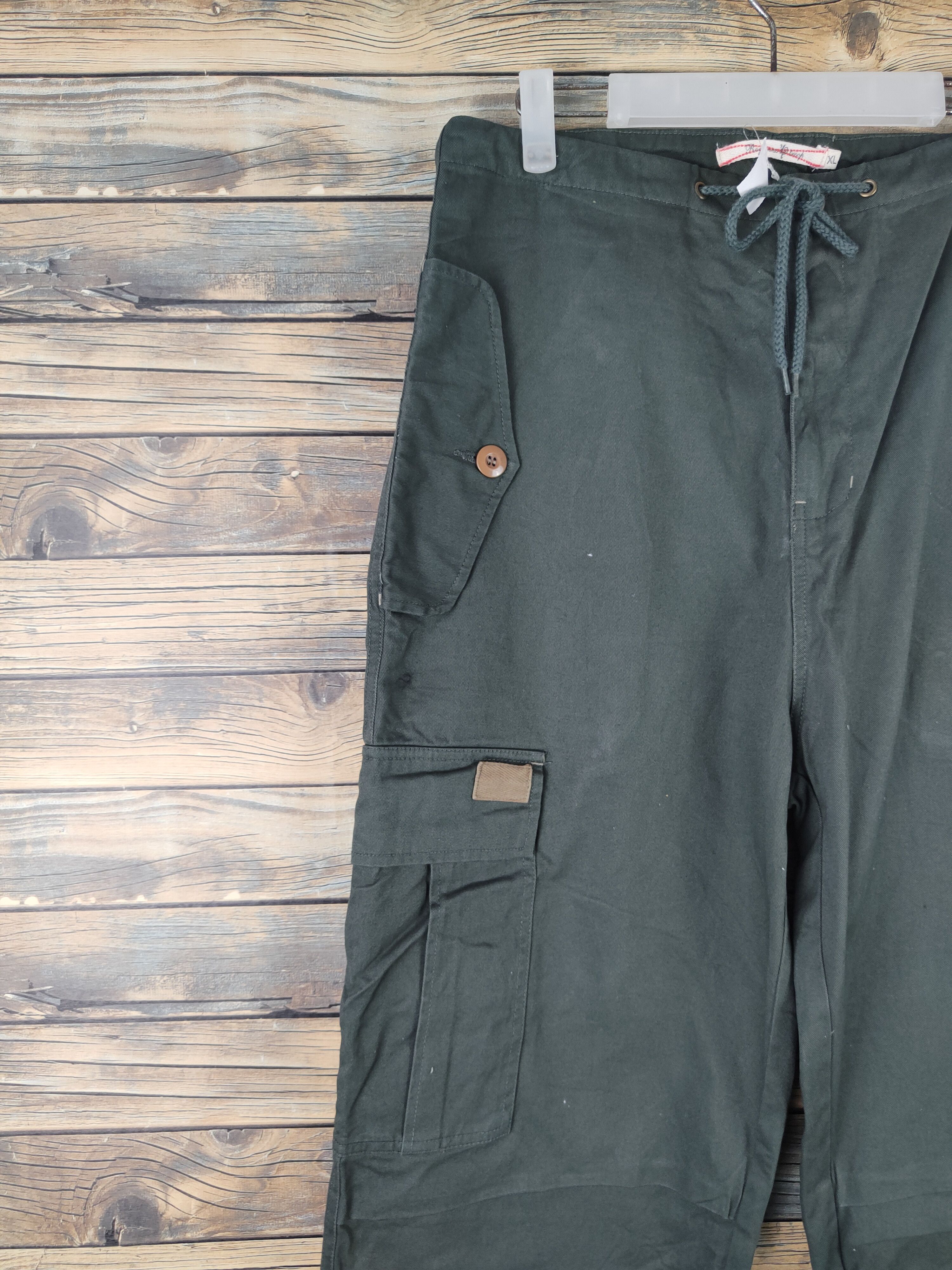Japanese Brand DL Roughness Troop Green Multipocket Cargo Pants #1484 Size US 34 / EU 50 - 3 Thumbnail