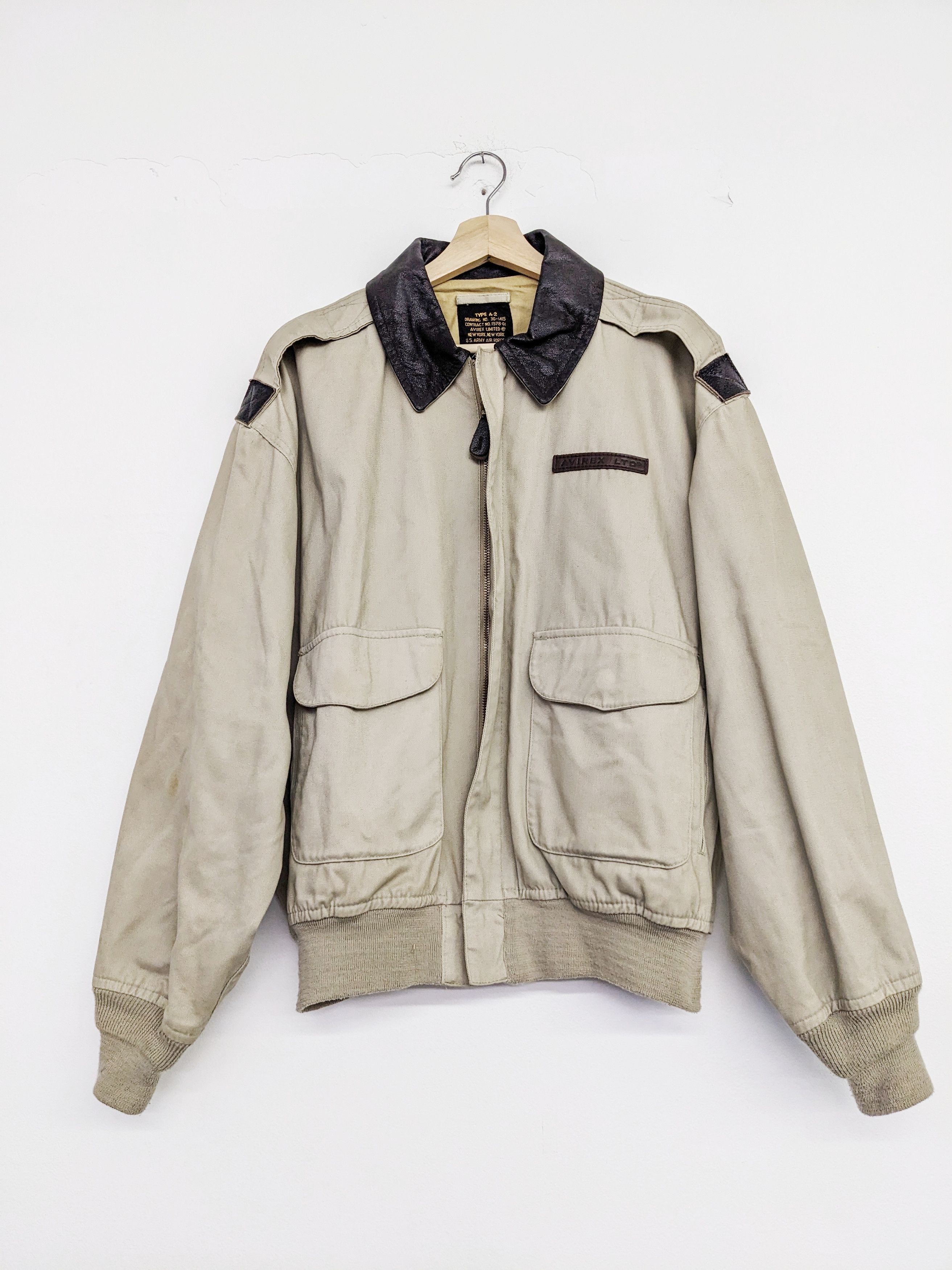 Avirex Vintage Avirex Type A-2 Jacket Military Army Beige S Leather ...