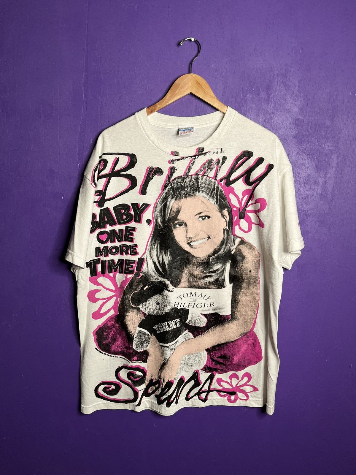 image of Vintage Style Backstock Co Britney Spears Aop T-Shirt in White, Men's (Size XL)