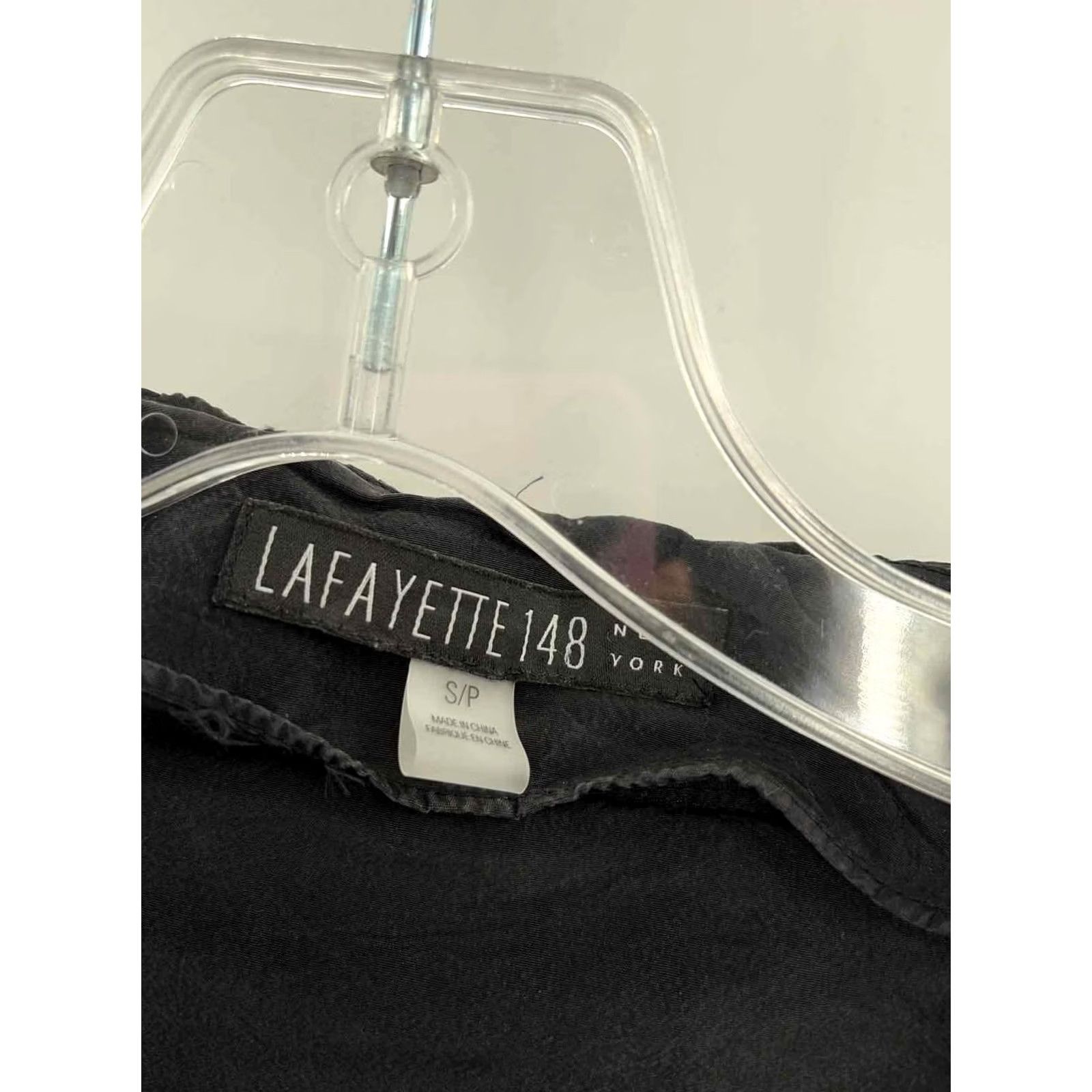 Vintage Lafayette 148 Black Button Down Shirt Small Regular Adult Womens Size S / US 4 / IT 40 - 2 Thumbnail