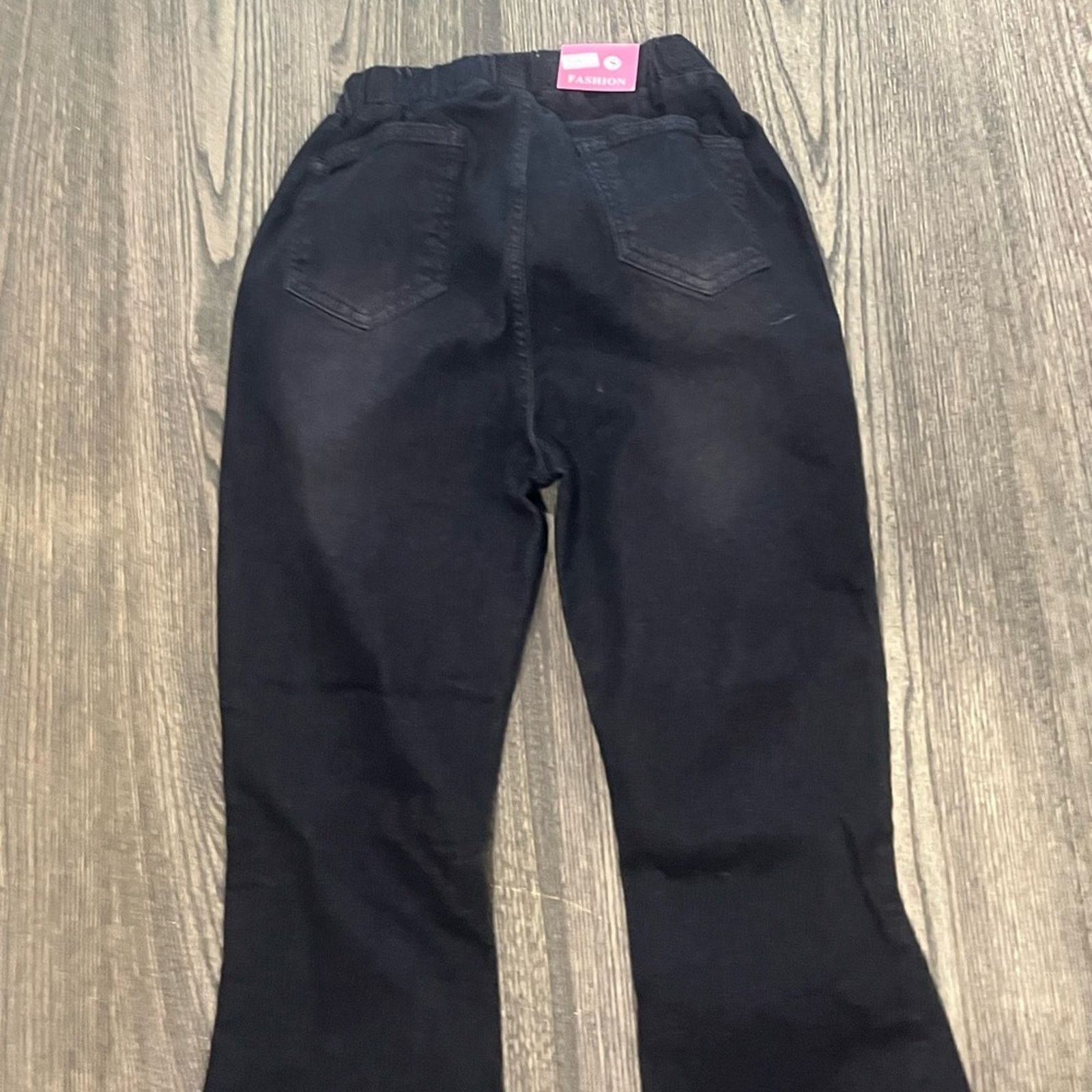 Vintage Fashion Flared Pants High Rise Elastic Waist Raw Hem Size S Size 26" / US 2 / IT 38 - 8 Thumbnail