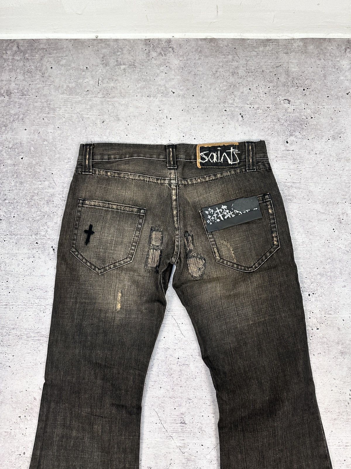 Allsaints Archive AllSaints Distressed Denim Jeans W30 Grunge Rock Y2K Size 30" / US 8 / IT 44 - 10 Thumbnail