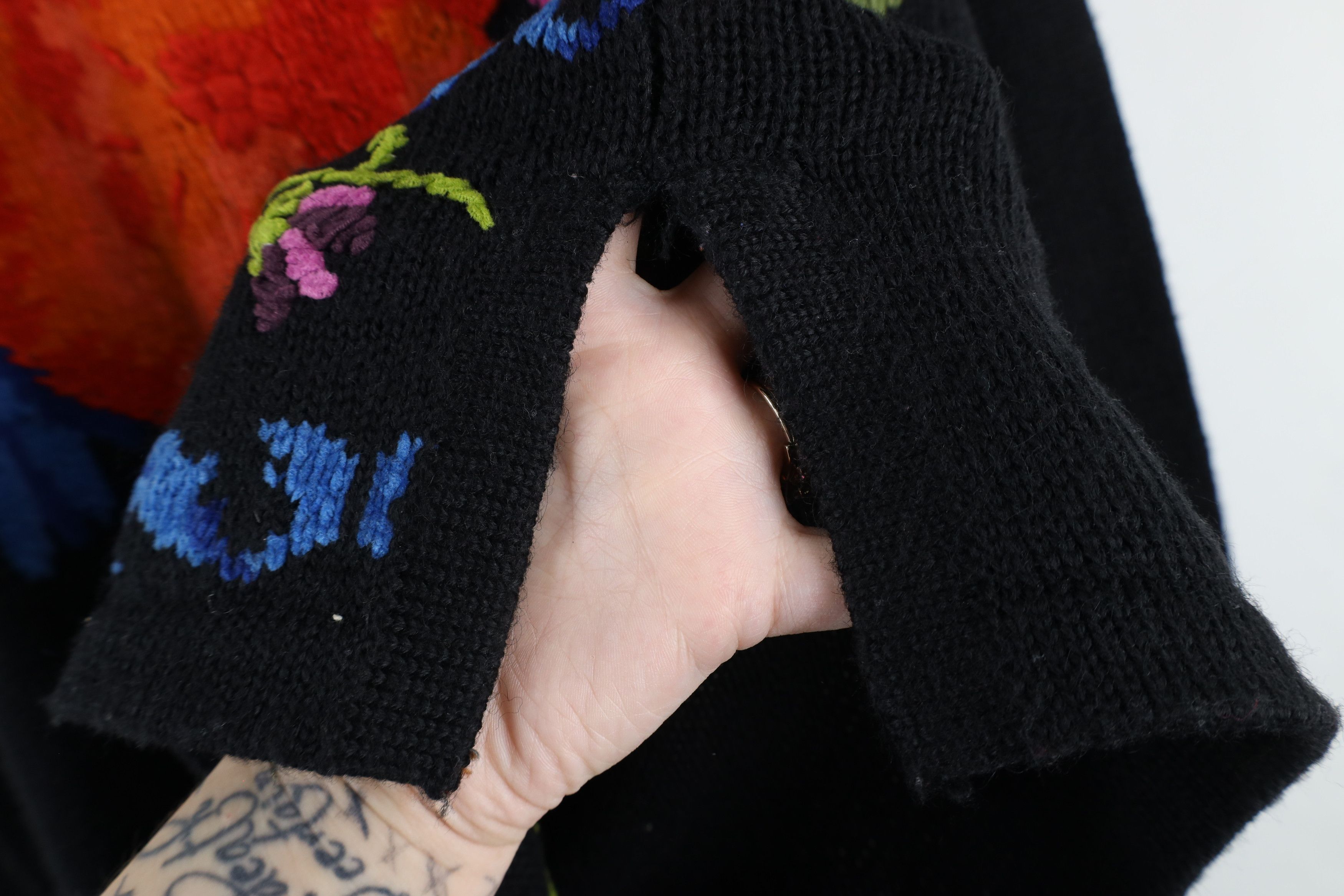 Vintage Vintage 90s Streetwear Embroidered Flower Turtleneck Sweater Size M / US 6-8 / IT 42-44 - 7 Thumbnail
