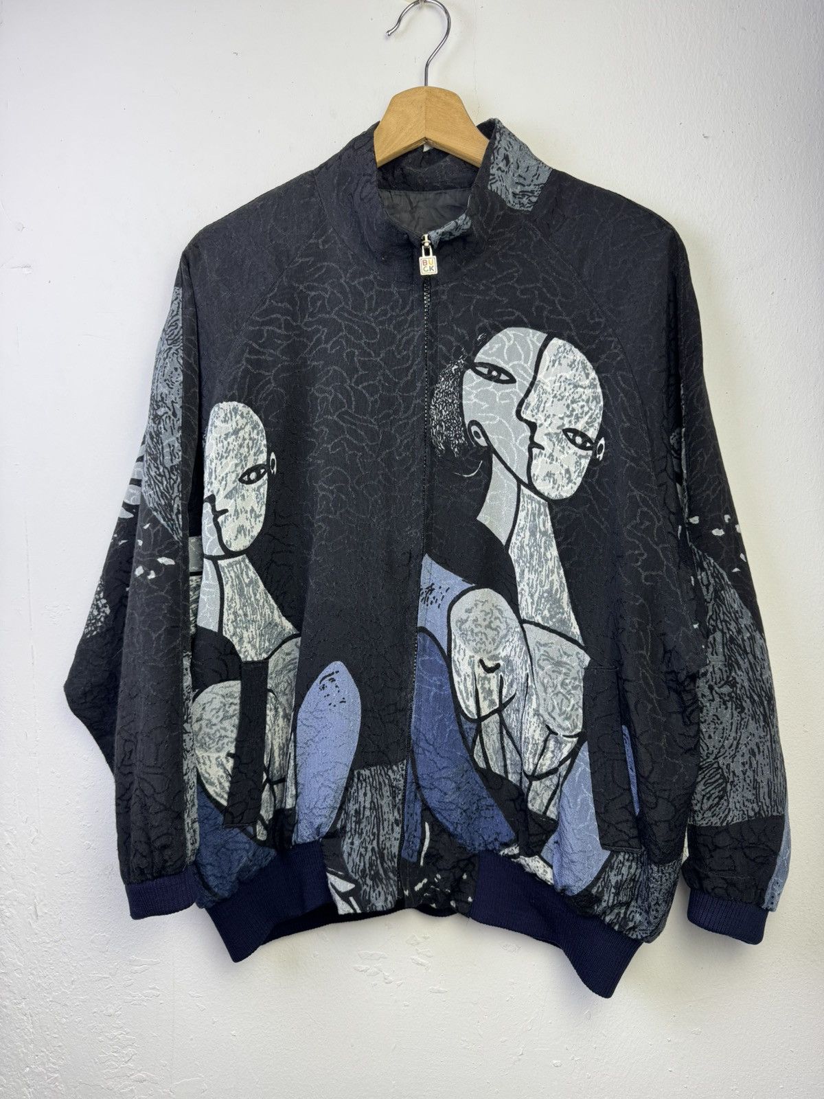 Paloma Picasso vintage Picasso-style artistic silk bomber jacket Size US L / EU 52-54 / 3 - 3 Thumbnail