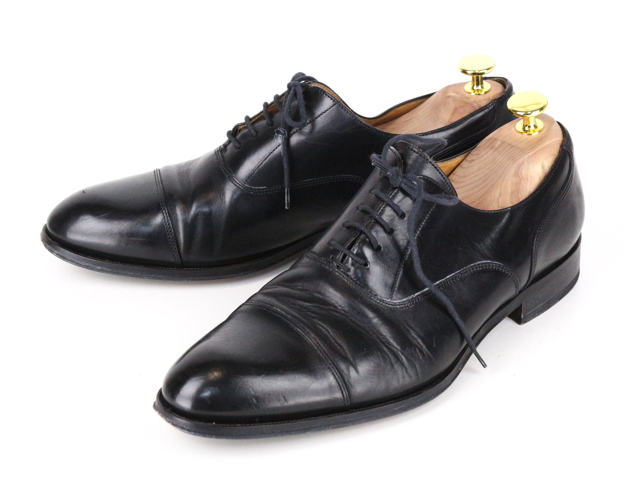Suitsupply EU41 Black Leather Laced Low-Top Shoes 73212 Size US 8 / EU 41 - 5 Thumbnail