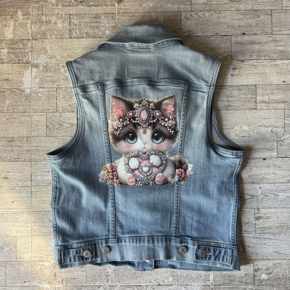Levi's Retro, Levi’s Brand, Princess Kitty, Light-Wash Denim Vest Size S / US 4 / IT 40 - 13 Thumbnail