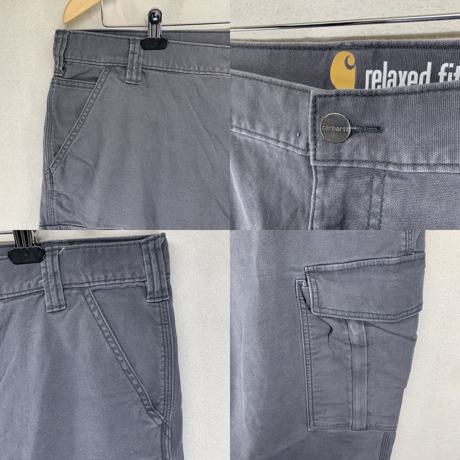 Carhartt VINTAGE Carhartt Work Pants Men 42W x 30in Gray Utility Carpenter Rigid Flex Workwear Size US 42 / EU 58 - 8 Thumbnail