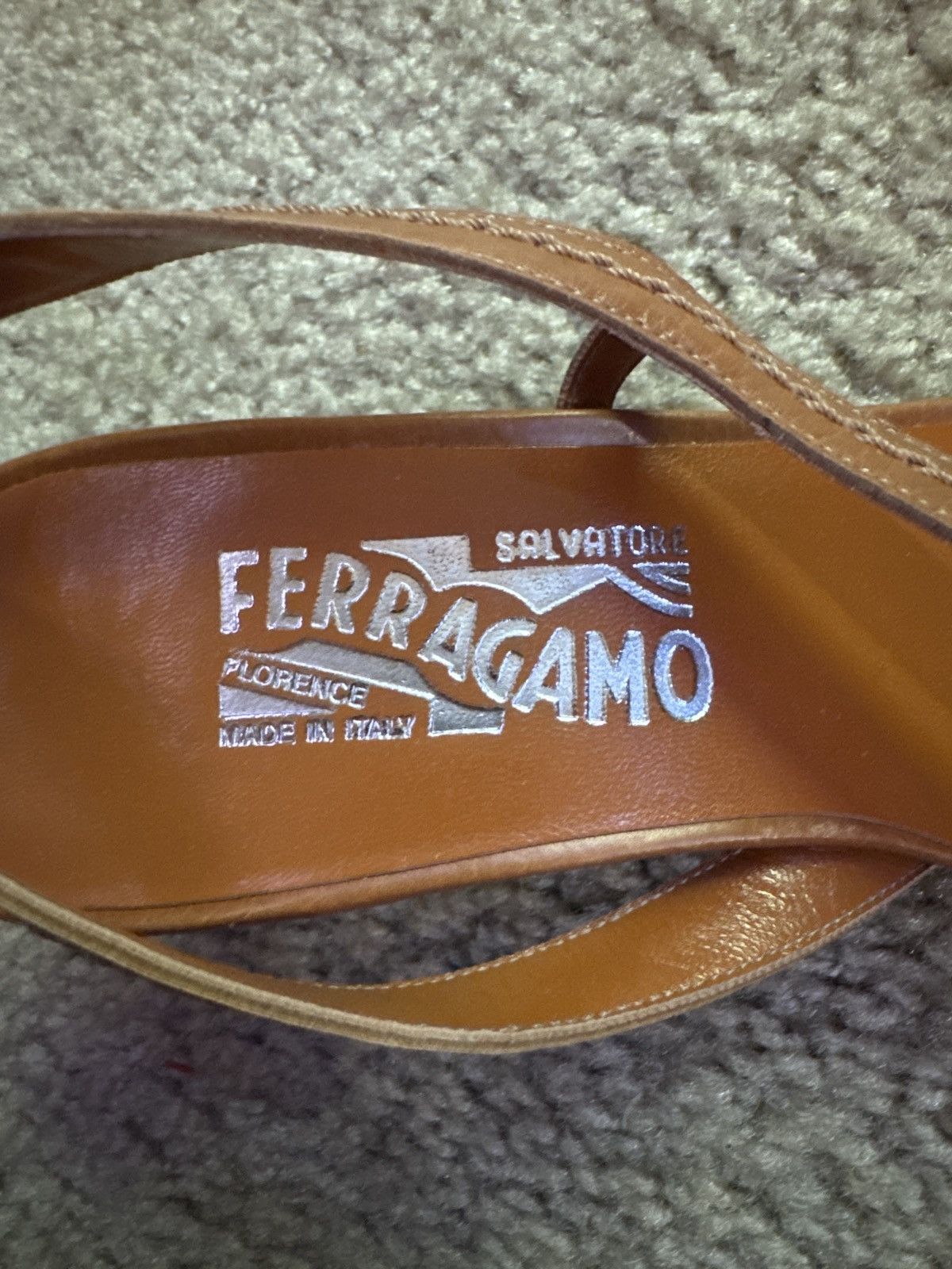 Salvatore Ferragamo × Vintage Salvatore Ferragamo Savana Pebble Calf Sandals 7.5 AA Size US 7.5 / IT 37.5 - 3 Thumbnail