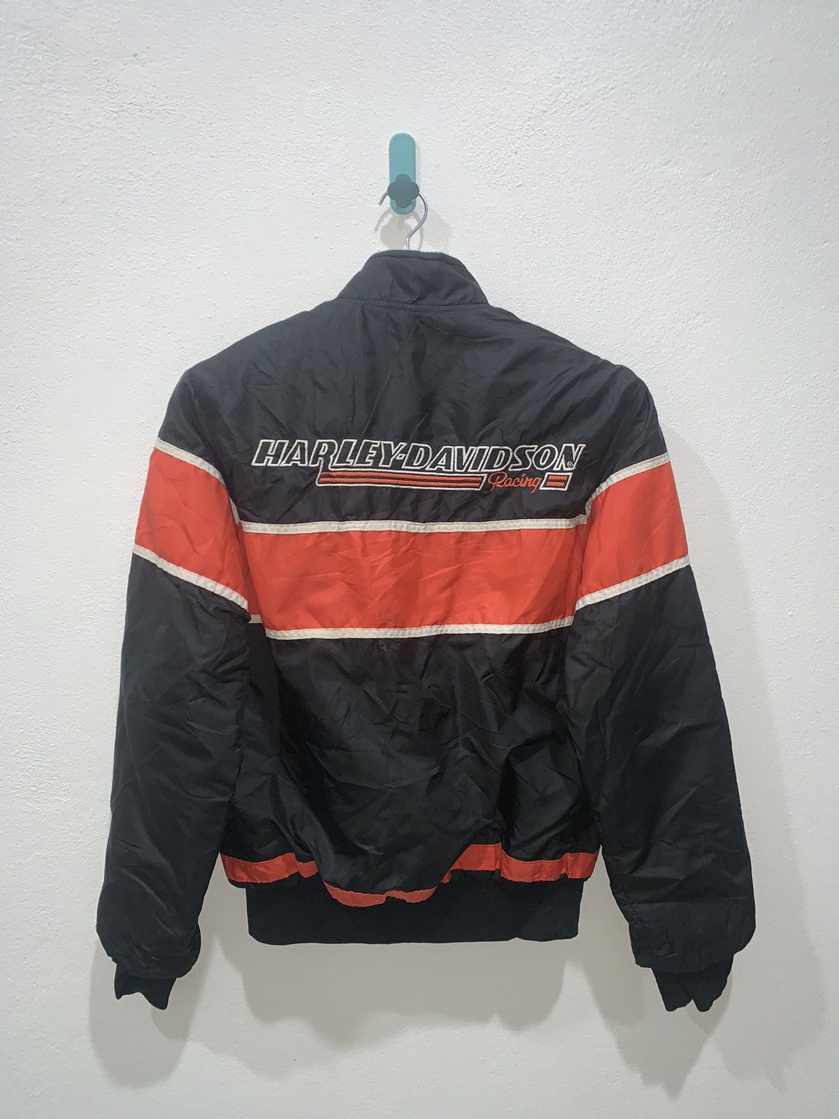 Harley Davidson Vintage 80s Harley Davidson Racing nylon jacket Size US S / EU 44-46 / 1 - 1 Thumbnail