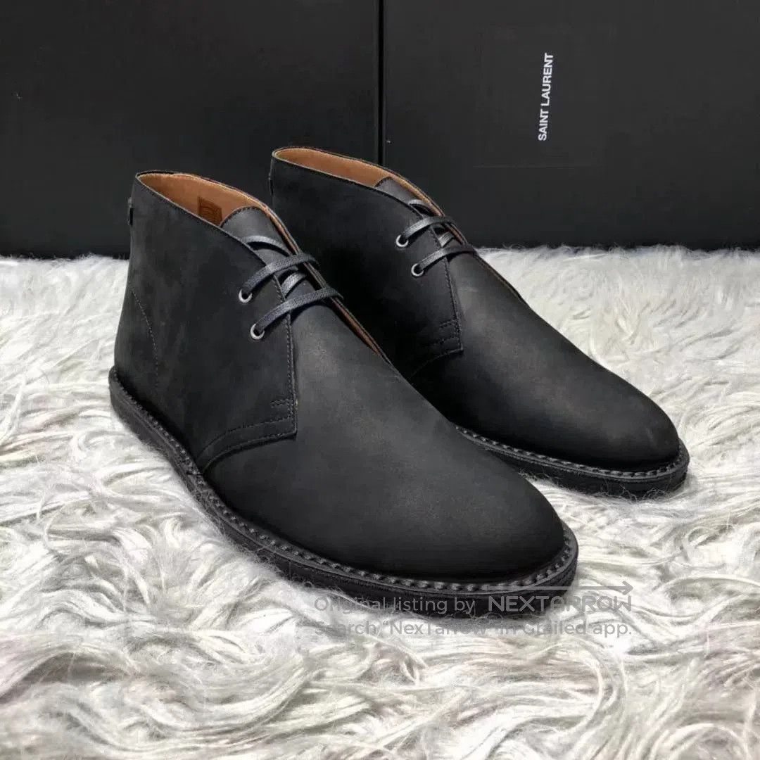 Saint Laurent Paris Saint Laurent Black Suede Desert Boots. Size US 8.5 / EU 41-42 - 1 Thumbnail