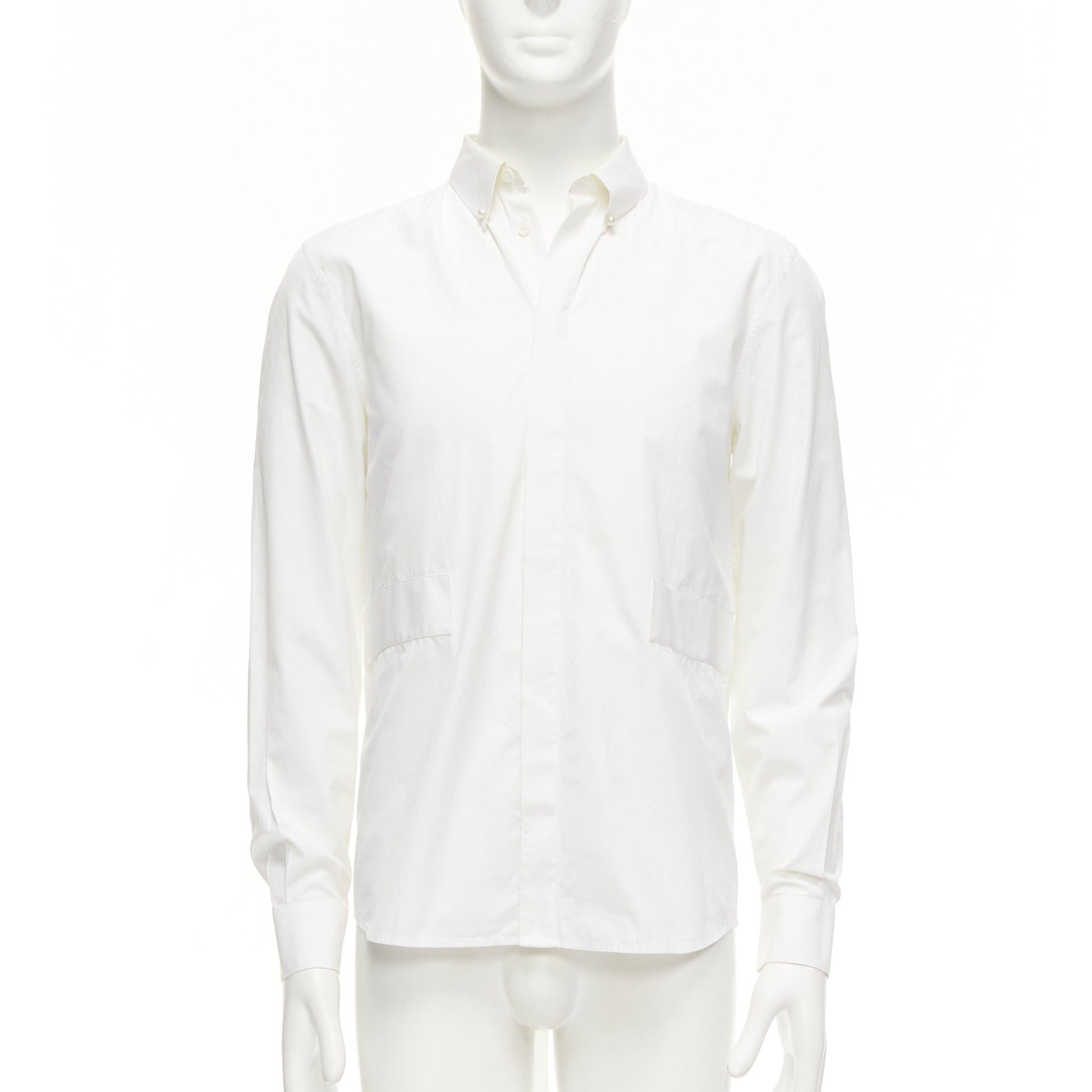 Givenchy GIVENCHY Riccardo Tisci white cotton band applique shirt EU39 M Size US M / EU 48-50 / 2 - 1 Thumbnail