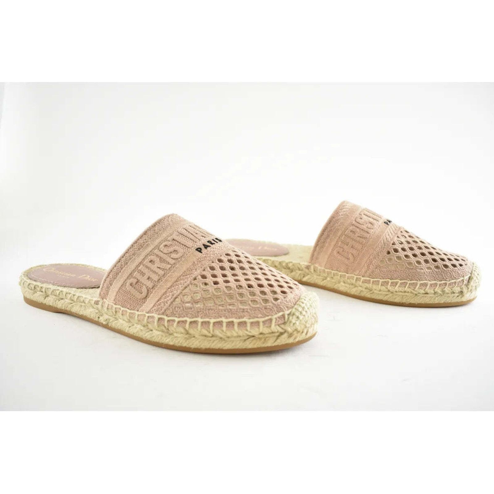 Dior Granville Clay Logo Canvas Backless Espadrille Slide Flat 42 Size US 12 / IT 42 - 6 Thumbnail