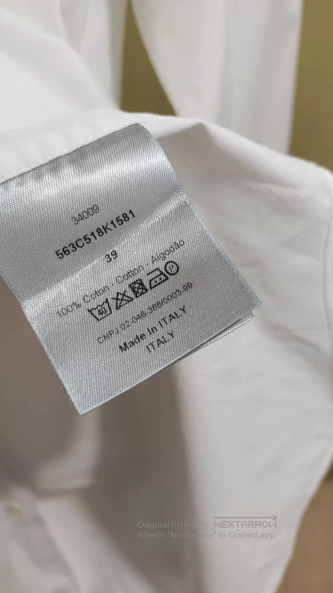 Dior Dior Men's White Cotton Work Shirt. Size US M / EU 48-50 / 2 - 5 Thumbnail