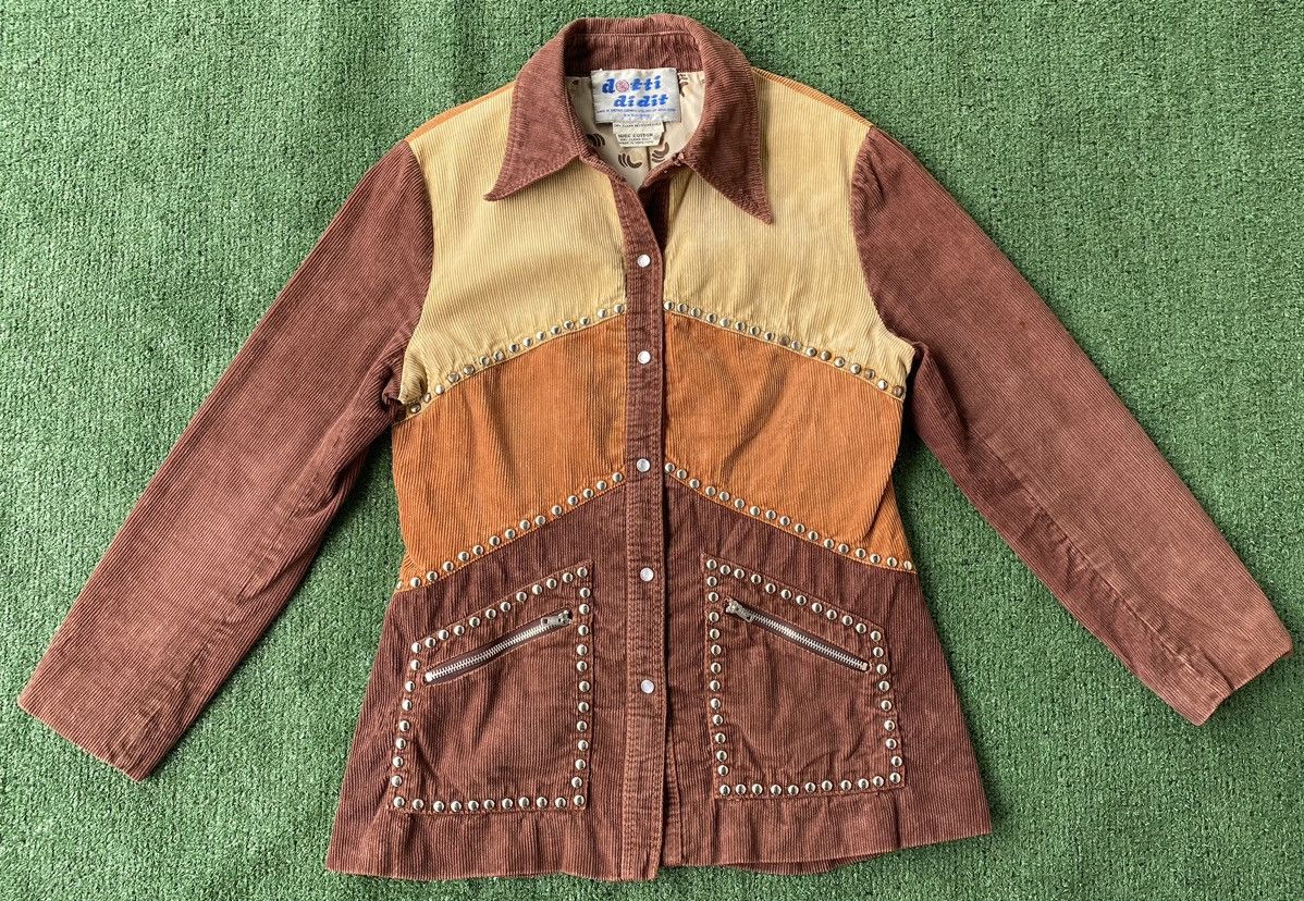 Vintage VTG 70’s Dotti Didit Corduroy Silver Studded Jacket Womens Size S / US 4 / IT 40 - 2 Thumbnail