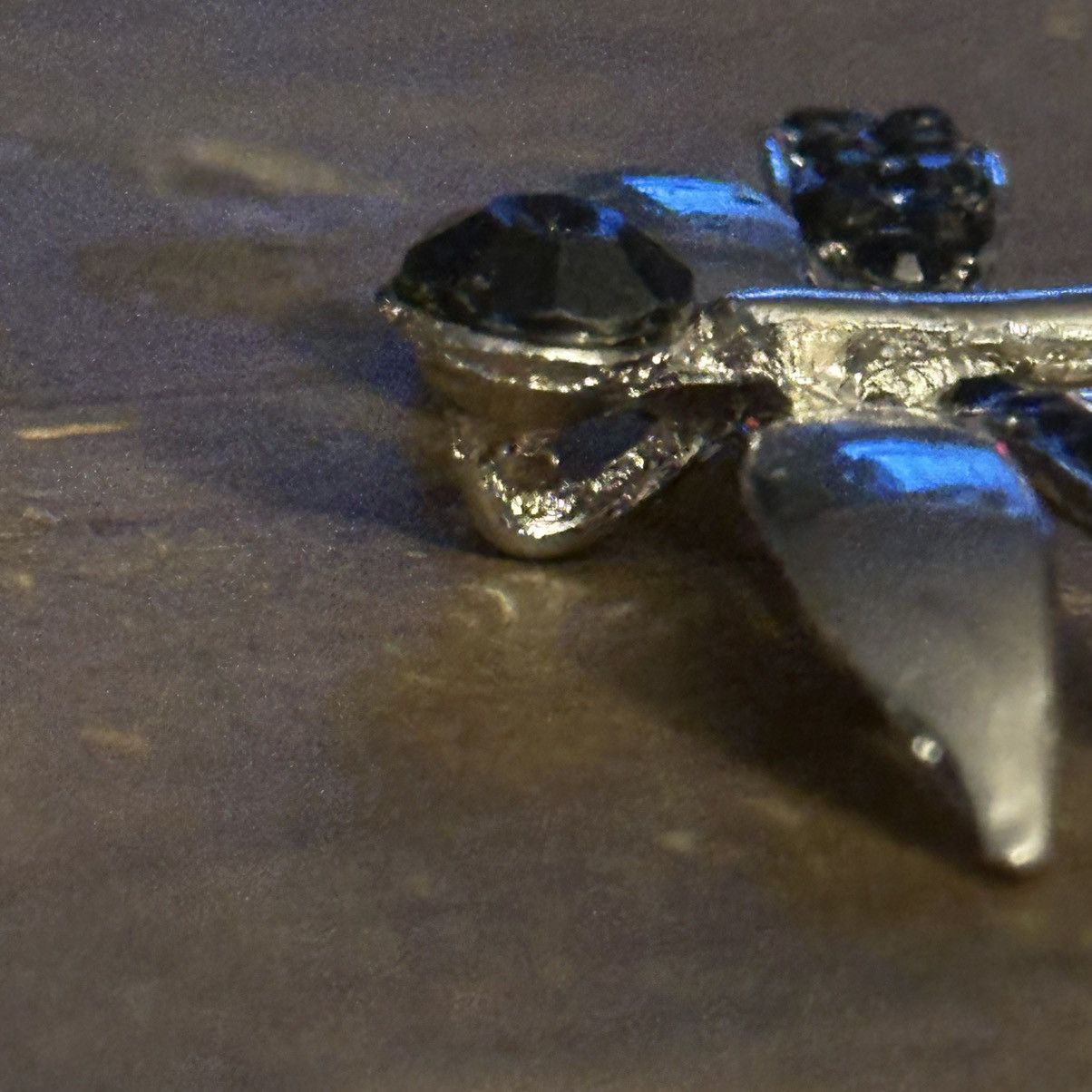 Vintage Vintage silver tone black rhinestone dragonfly brooch Size ONE SIZE - 2 Thumbnail