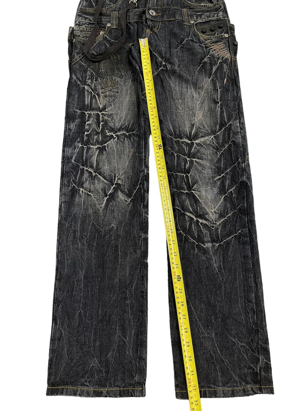 If Six Was Nine Vintage Japan Punk Ministry Double Waist Bondage Style Jeans Size US 31 - 19 Thumbnail