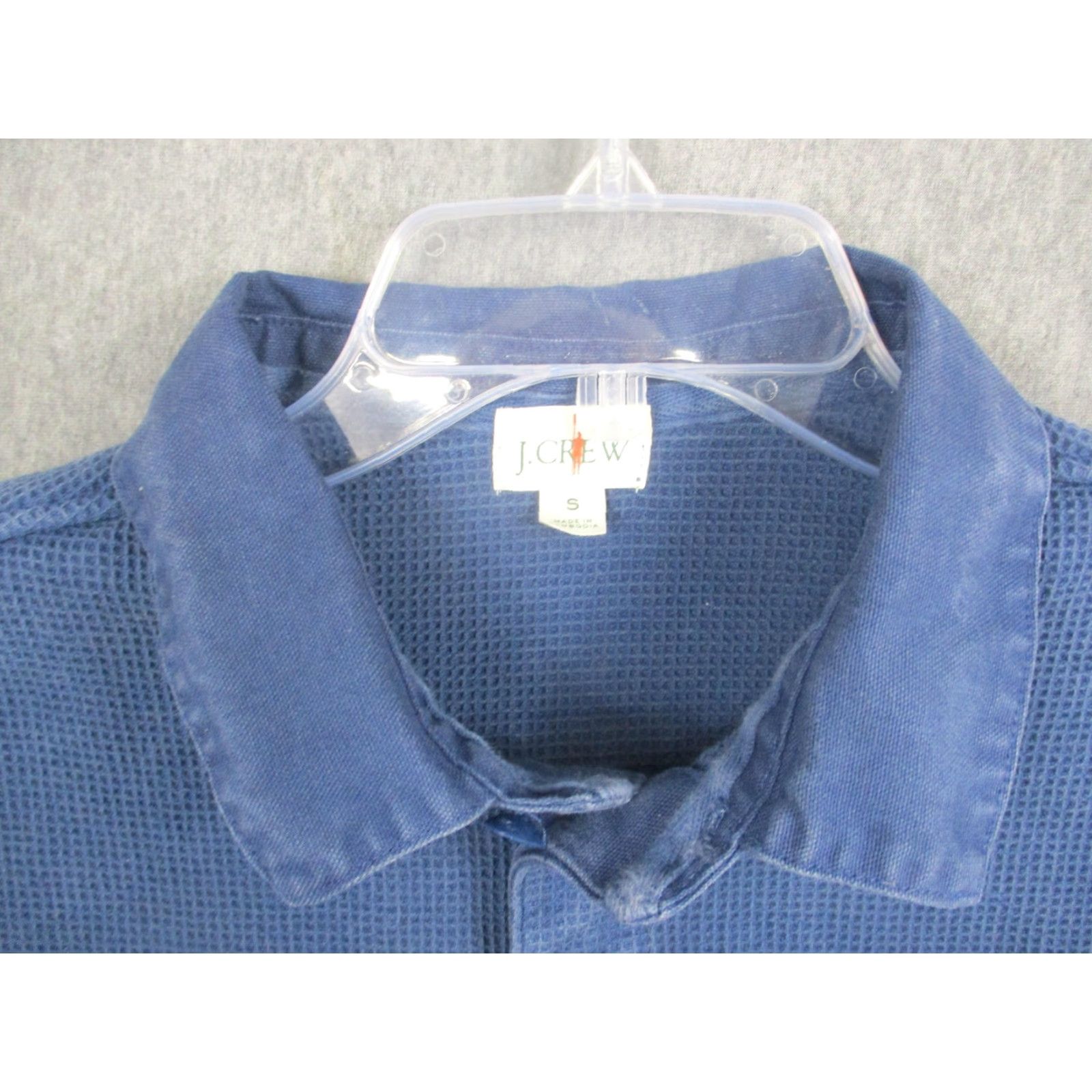 J.Crew J.Crew Oarsman Polo Shirt Mens Small Blue Waffle Knit Thermal Long Sleeve CJ733 Size US S / EU 44-46 / 1 - 2 Thumbnail