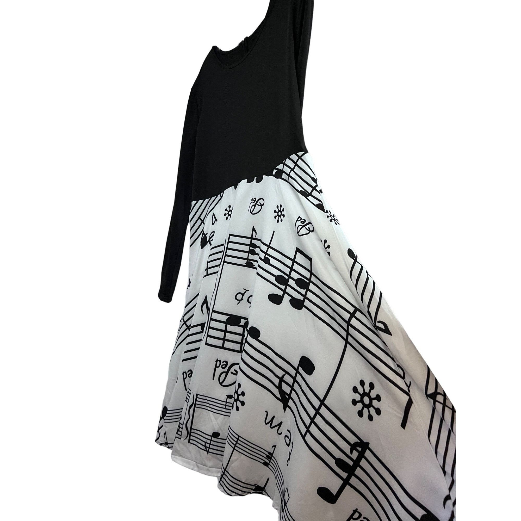 Designer Rockabilly Rocker Black White Colorblock Music Notes Size XL / US 12-14 / IT 48-50 - 2 Thumbnail